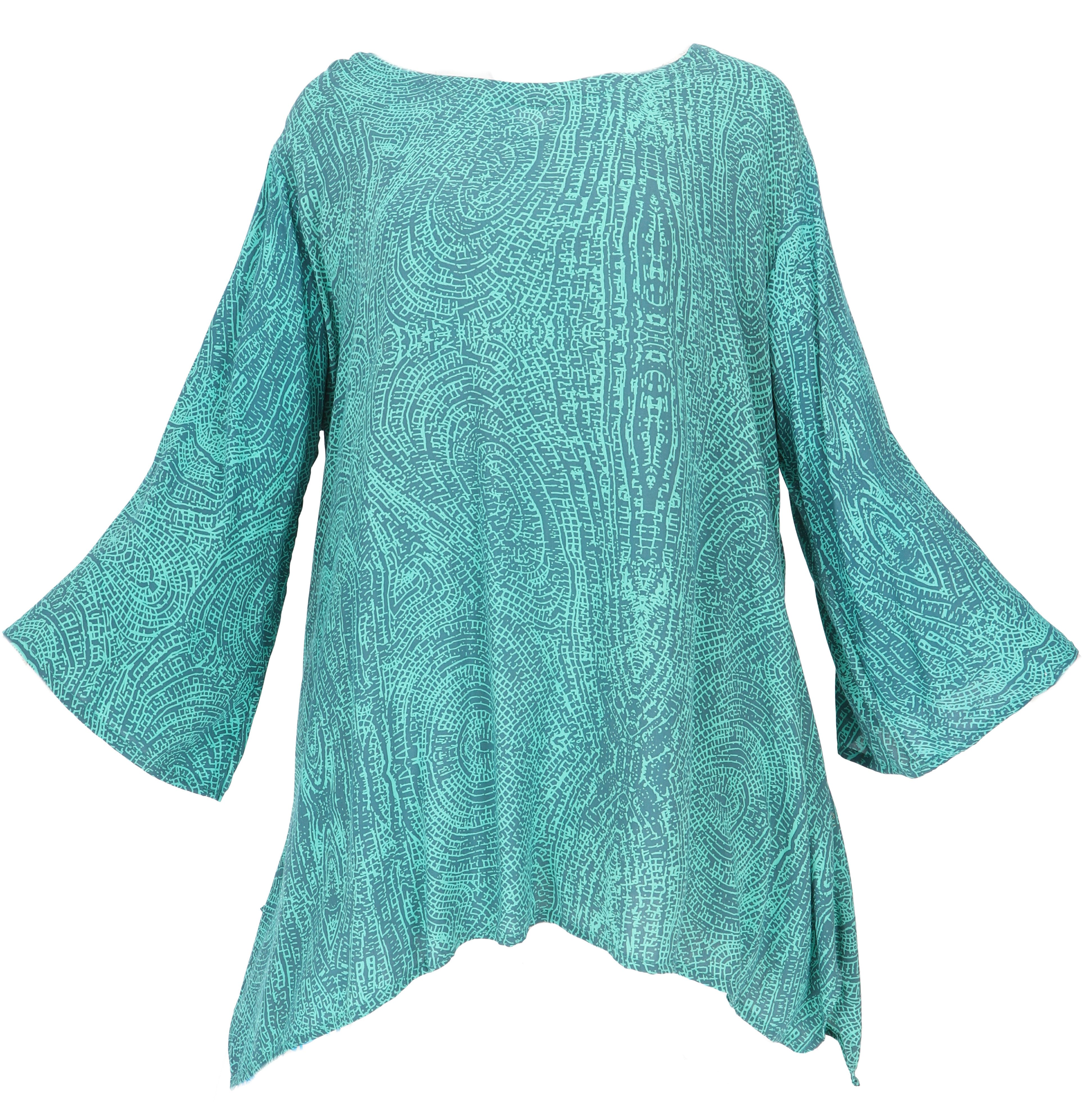 Guru-Shop Longbluse Tunika mit Trompetenärmeln für günstig online kaufen
