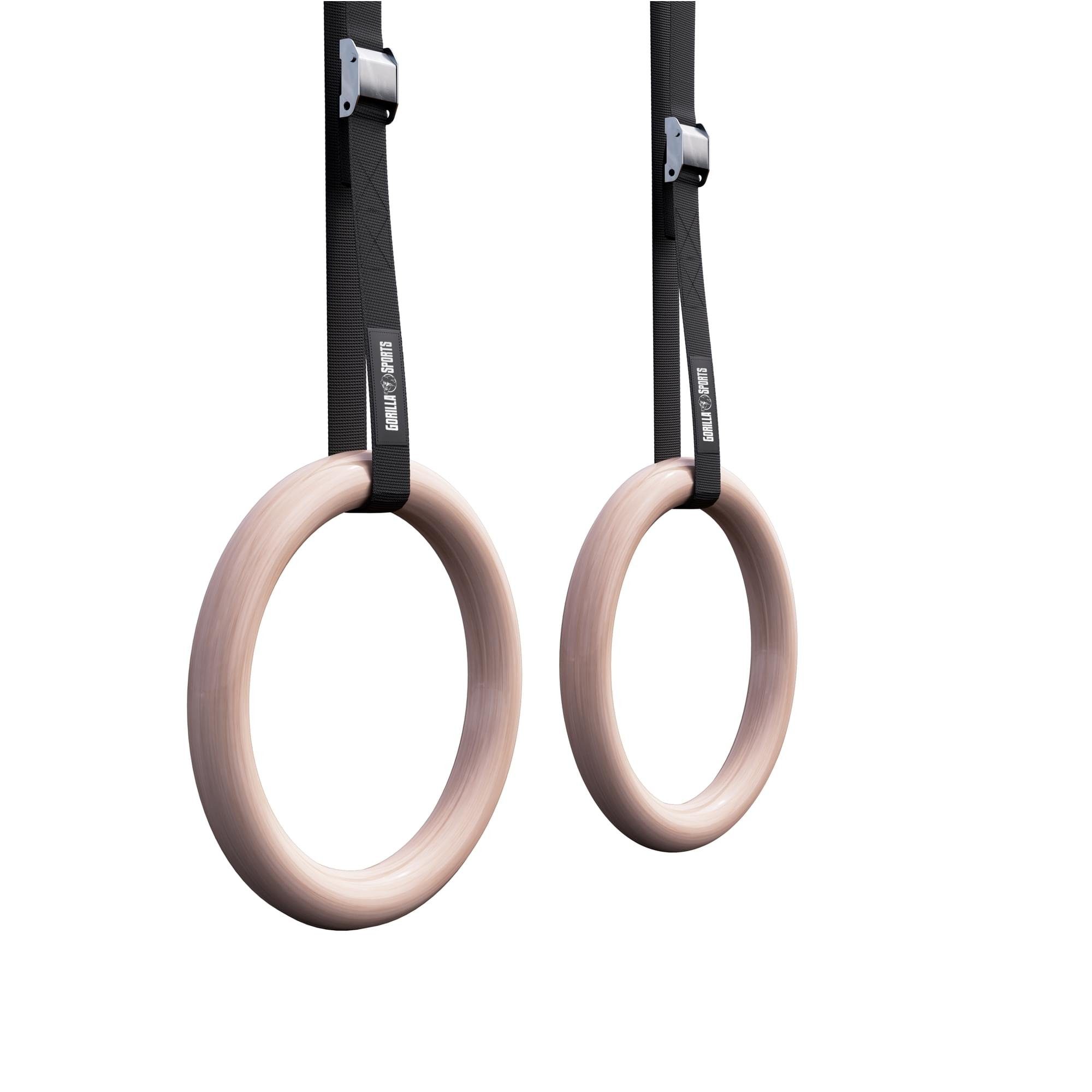 GORILLA SPORTS Trainingsring Turnringe - 2x Gurte und 2x Trainingsringe 23cm, bis 200kg Belastbar