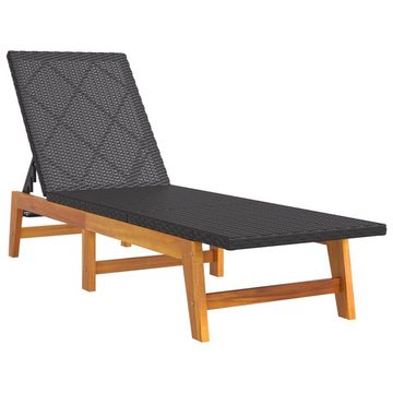 vidaXL Wellnessliege 3-tlg Garten-Lounge-Set Polyrattan Massivholz Akazie