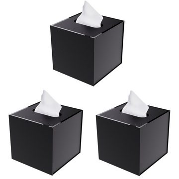 NIPS Papiertuchbox QUADRAT, (1 Stück) schwarz, stabile Pappe, für Kosmetik- und Taschentücherboxen