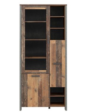 expendio Wohnzimmer-Set Cedric, (Spar-Set, 5-St), Old Wood Vintage braun 160(200)x90 cm mit Synchronauszug