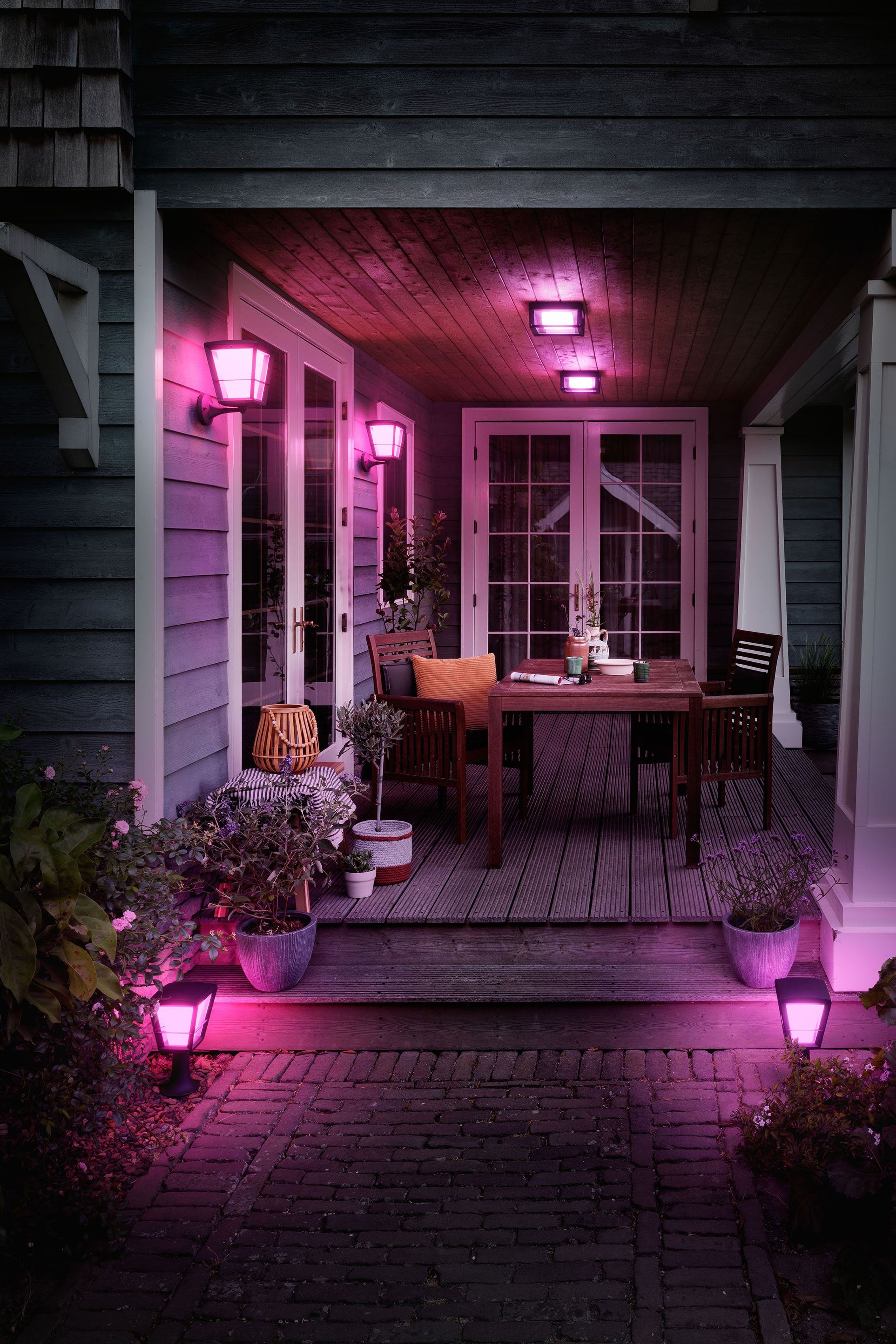 Home, Extra-Warmweiß, Smart LED Econic, Philips Kaltweiß, Hue LED einstellbar, Außen-Wandleuchte Leuchtdauer fest integriert, mehrere Tageslichtweiß, Helligkeitsstufen, Neutralweiß, Warmweiß Dimmfunktion,