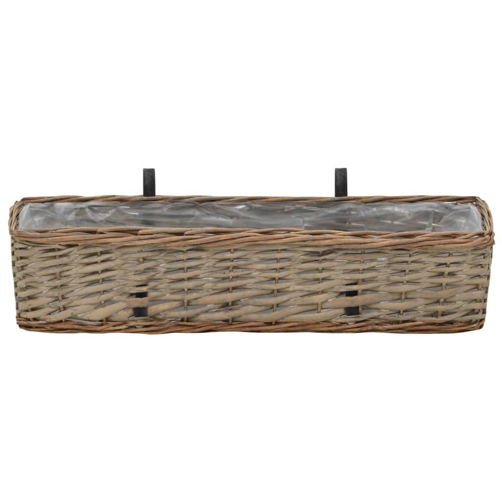 vidaXL Blumenkasten 2 St65533ck Balkon-Blumentöpfe 2 Stk Weide mit PE-Auskleidung 60 cm