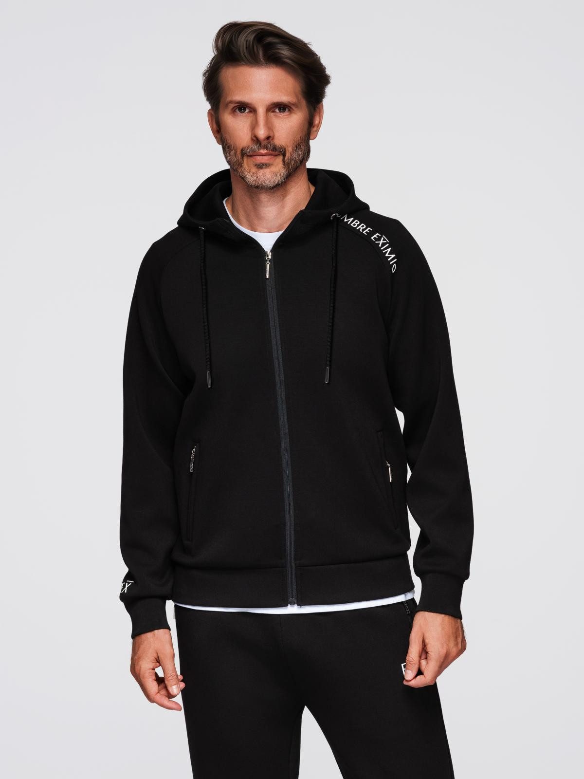 Sweatjacke Herren-Sweatjacke mit Stehkragen und Kapuze