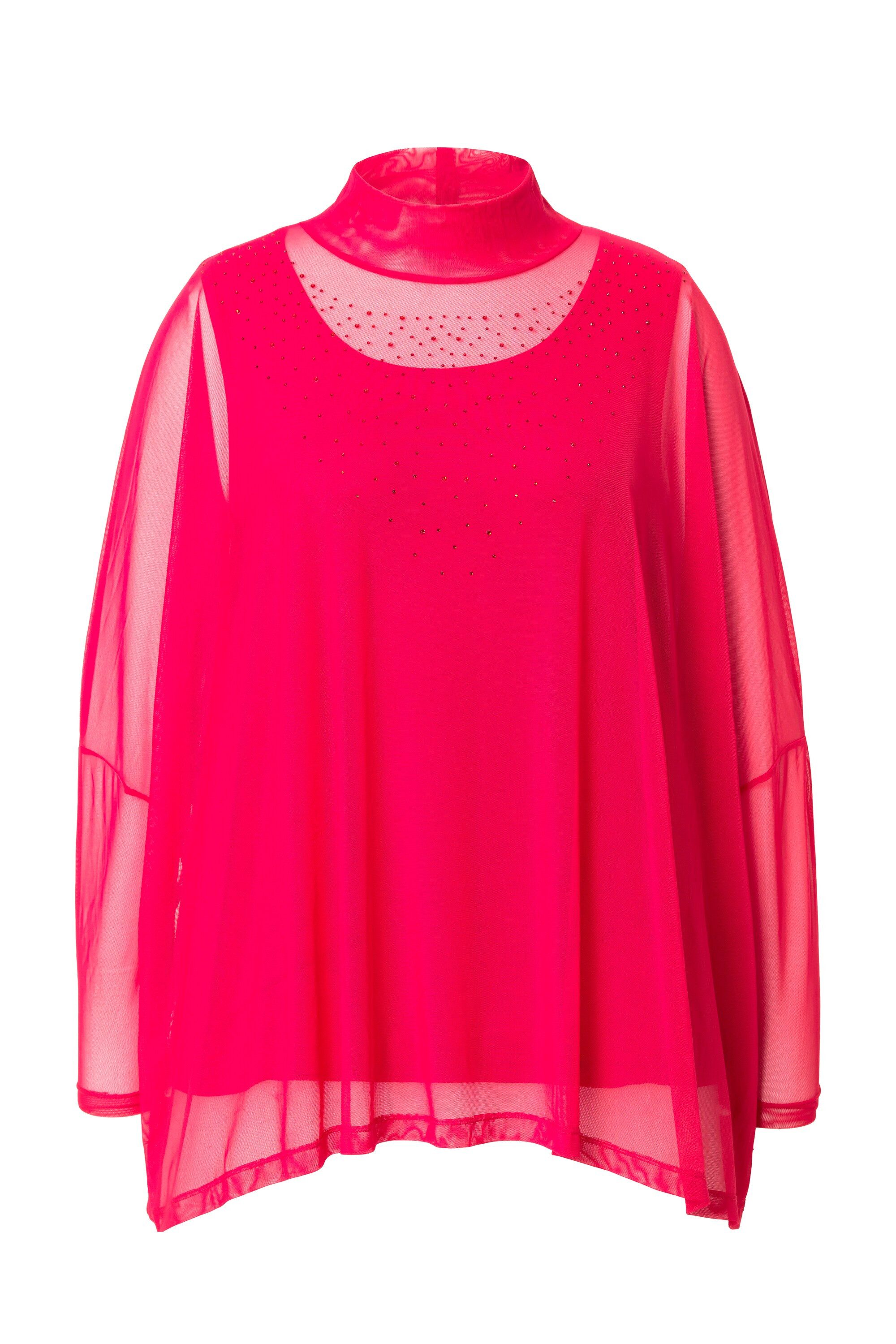 MIAMODA Druckbluse Bluse oversized Mesh Glitzersteinchen Top günstig online kaufen