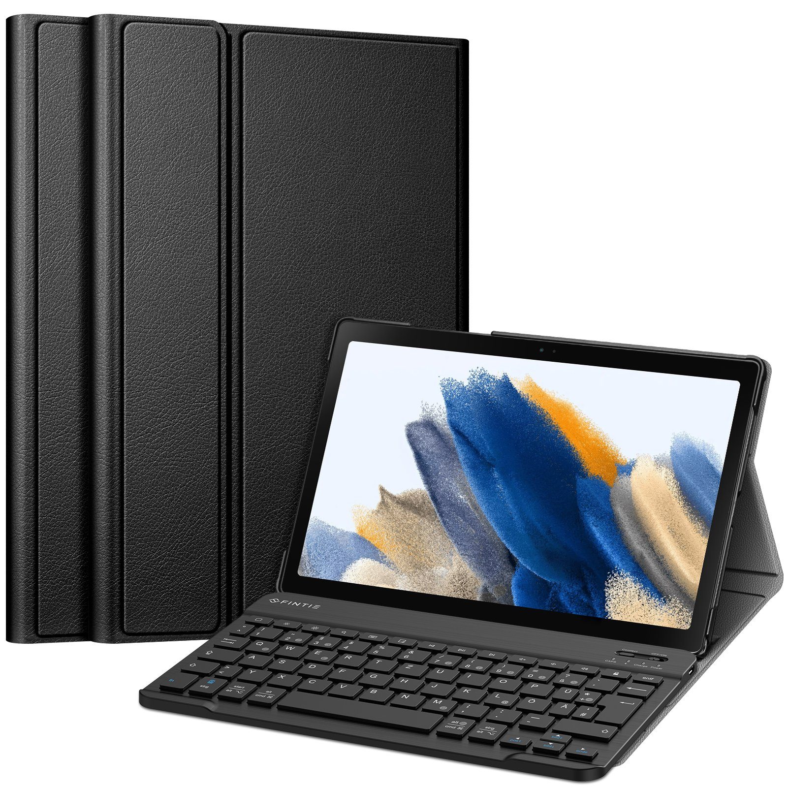 Fintie Tablet-Hülle +Tastatur für Samsung Galaxy Tab A8 10,5'' 2022/2021 SM-X200/X205/X207 10,5 Zoll, Keyboard Cover mit Magnetisch Abnehmbarer Deutsches Layout Tastatur