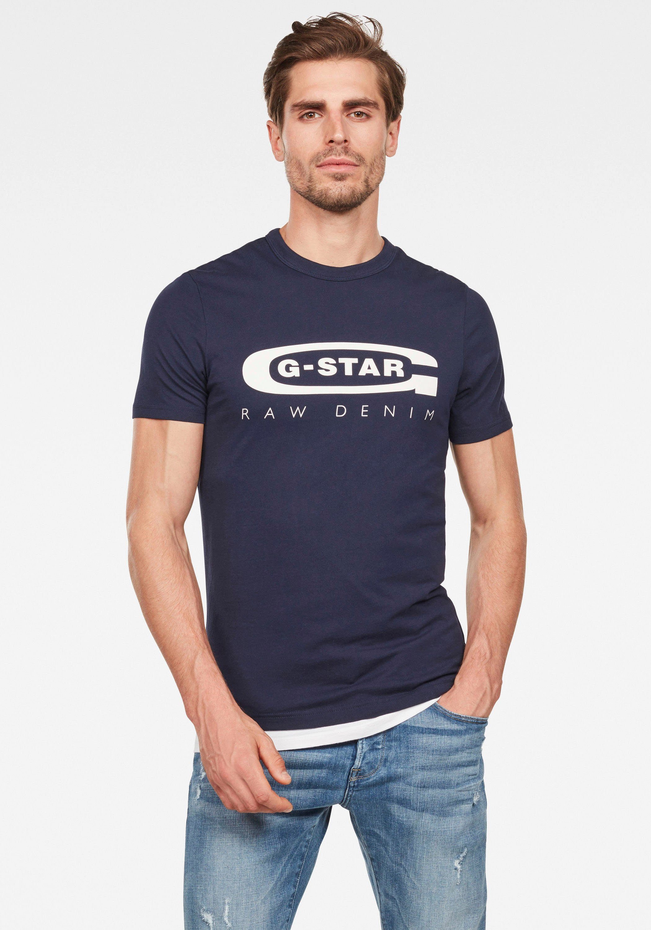 RAW sartho G-Star blue 4 Graphic Rundhalsshirt