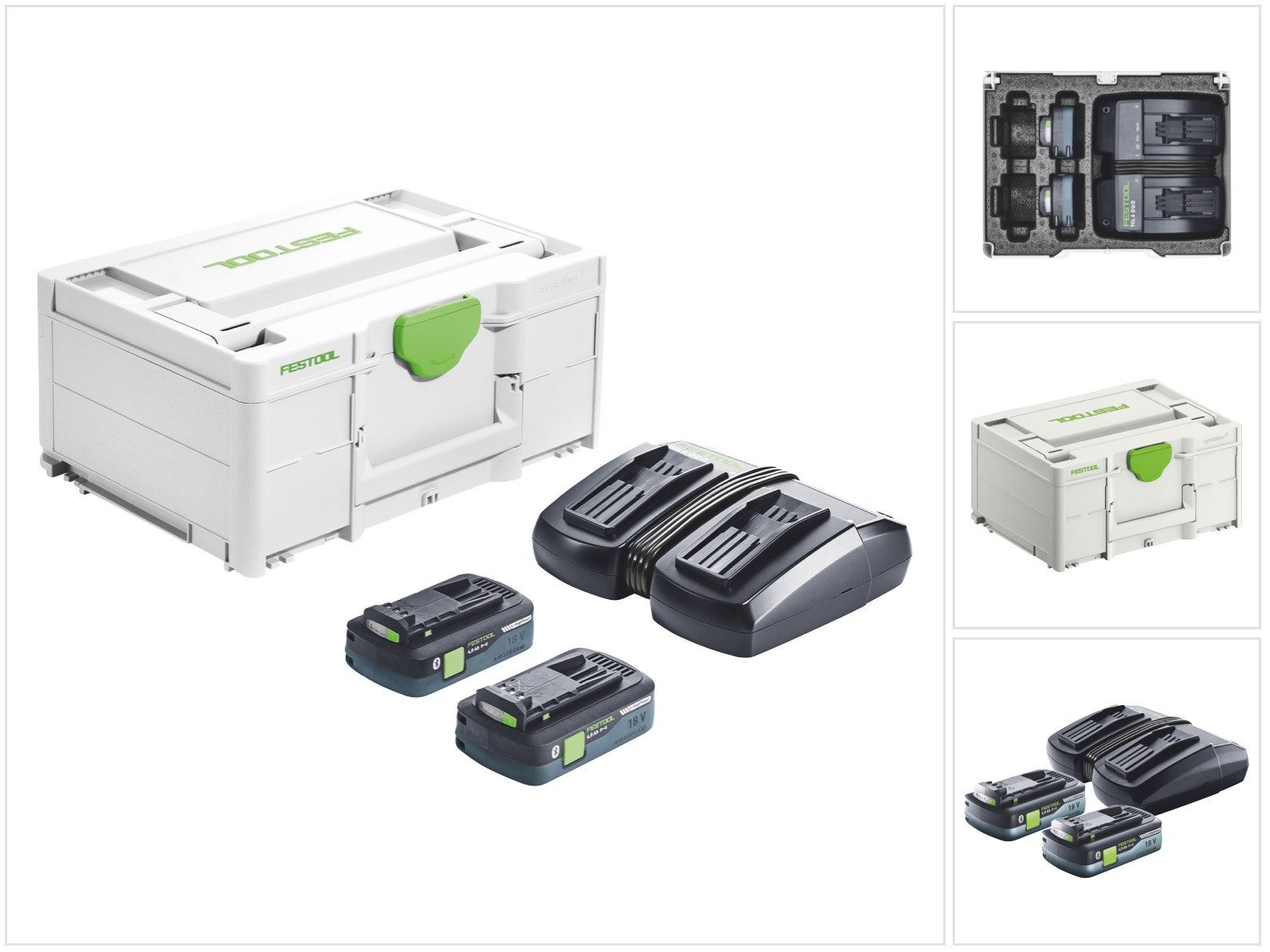 FESTOOL Energie Set SYS 18V 2x4,0/TCL 6 DUO 18 V (577109) + 2x Akku 4,0 Ah Akkupacks