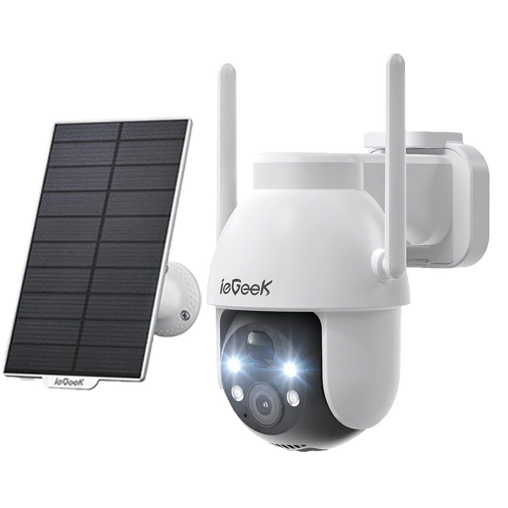 TWUFY Überwachungskamera 2K 3MP Überwachungskamera Aussen Solar, 360° PTZ Kamera Aussen Akku (Aussen, Außen, Außenbereich Sicherheit, Außenbereich, außen, Outdoor, mit Farbnachtsicht solar Kamera Überwachung außen, 1-tlg., PIR Bewegungsmelder Cloud/TF Storage 2-Wege-Audio 2,4 GHz WLAN, 3MP Kamera Überwachung Aussen WLAN Outdoor kabellos Solarpanel)
