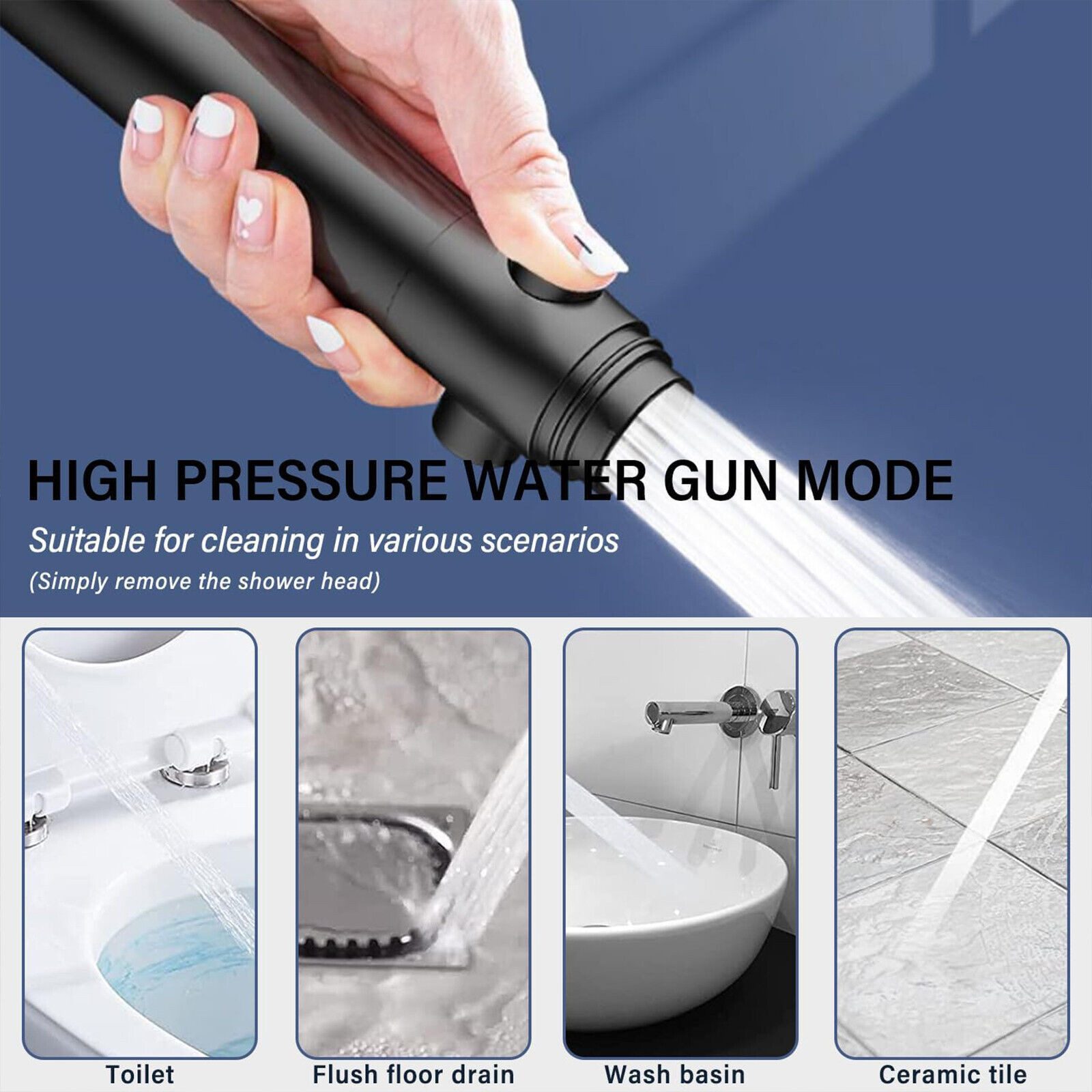 Refined Living Duschbrause 4-in-1 Hochdruck-Duschkopf mit günstig online kaufen