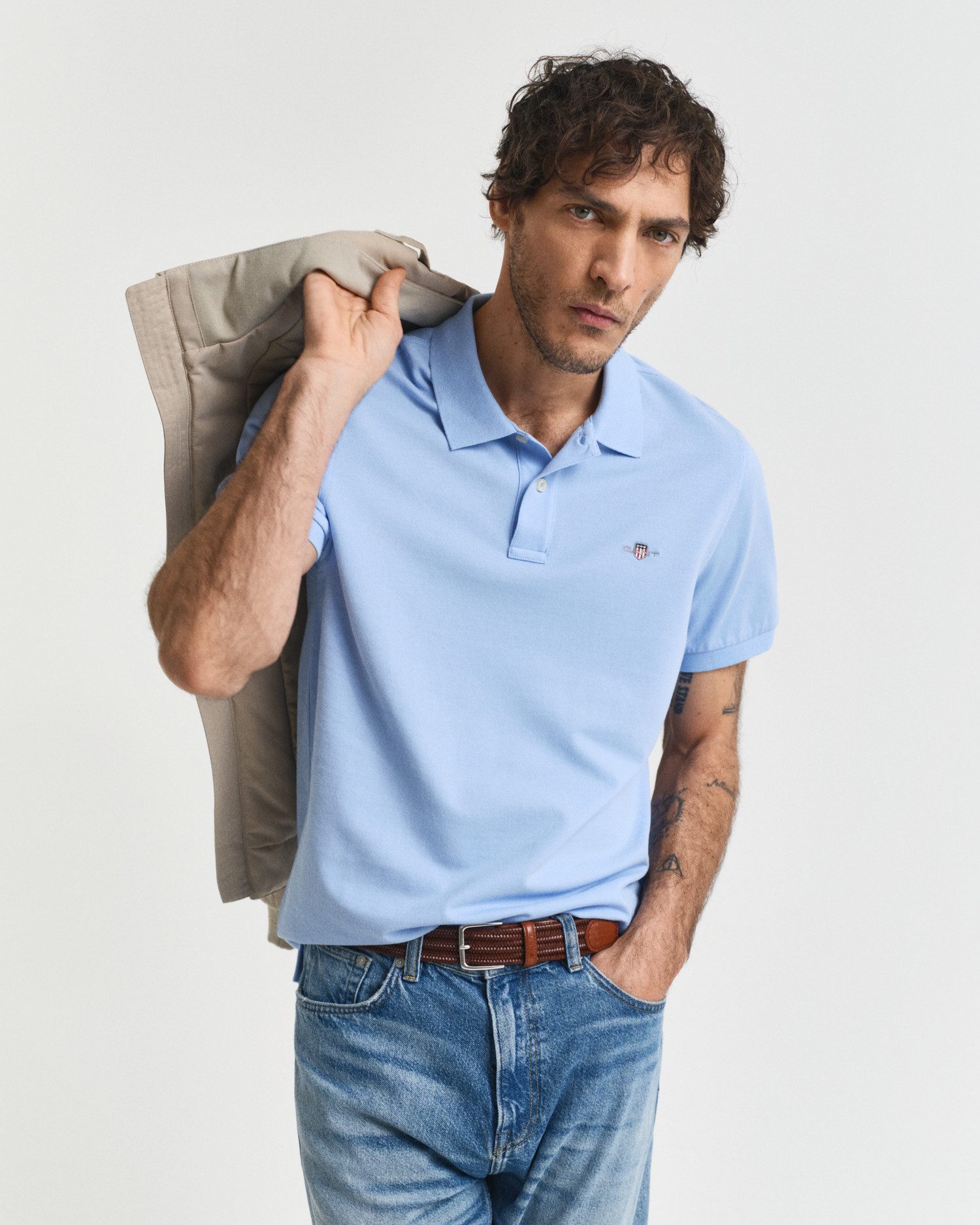 Gant Poloshirt REG SHIELD SS PIQUE POLO mit Logo und Flachstrickkragen 100% günstig online kaufen