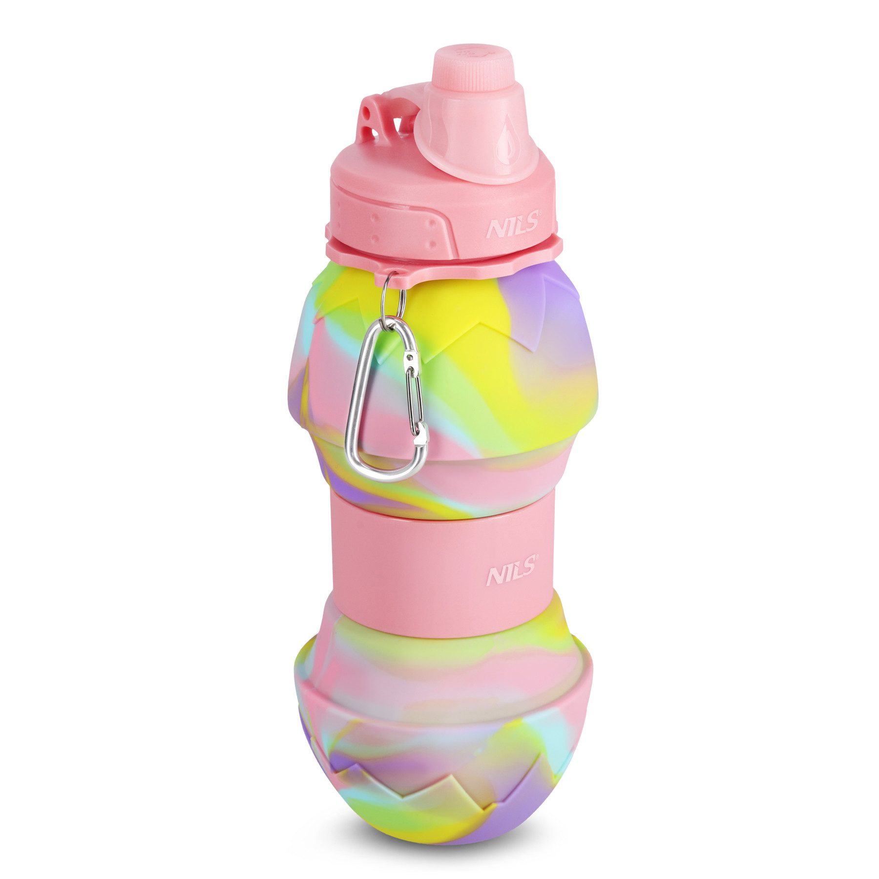 Nils Trinkflasche Faltflasche "Ananas" faltbare Trinkflasche für unterwegs rosa 700ml