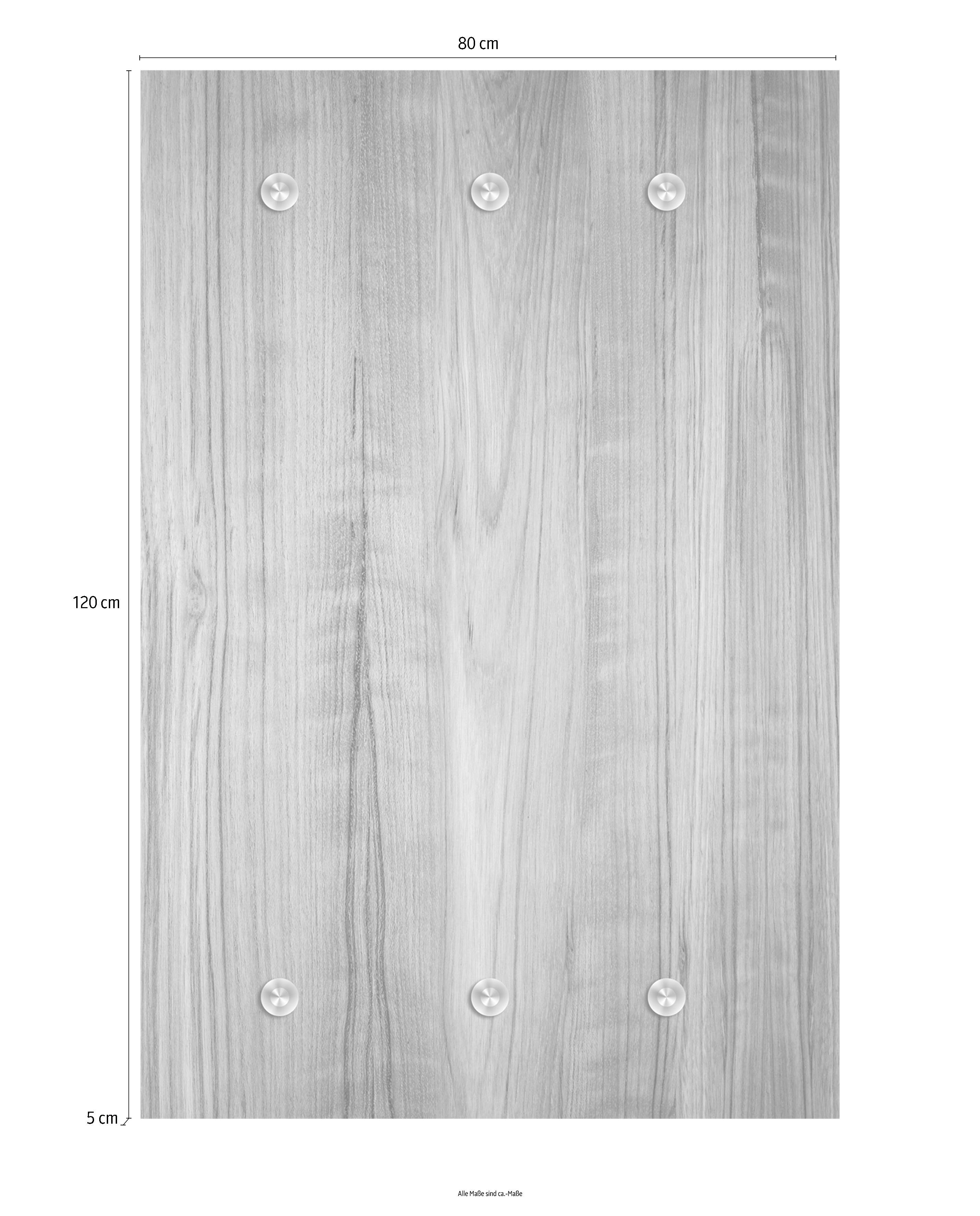 queence Garderobenleiste Holzoptik, mit 6 Haken, 80 x 120 cm