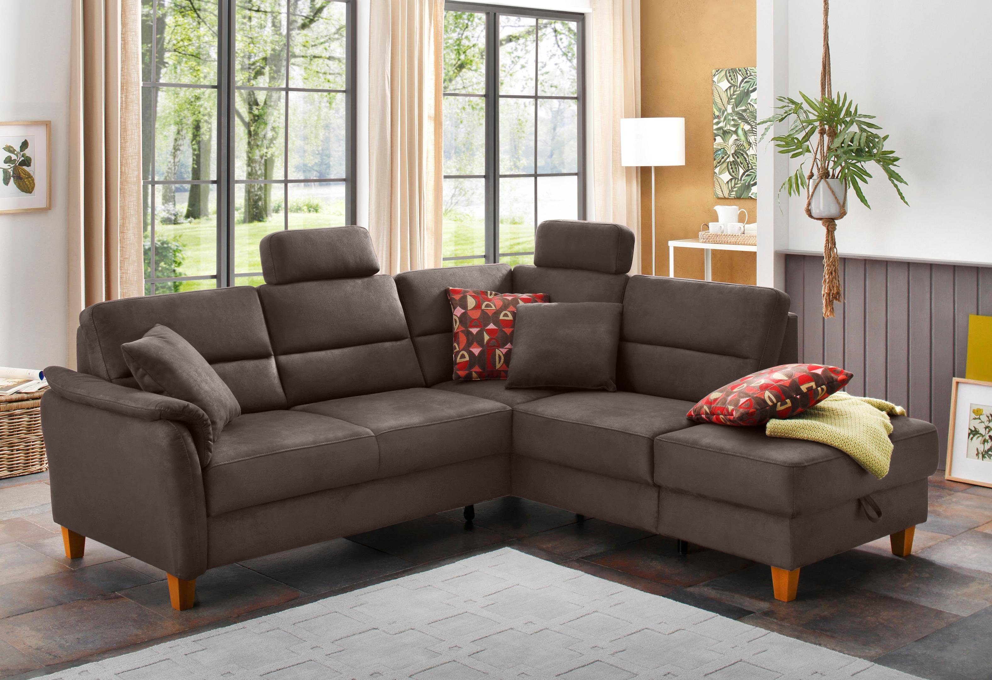 Home affaire Ecksofa Palmera L-Form, Federkern, günstig online kaufen