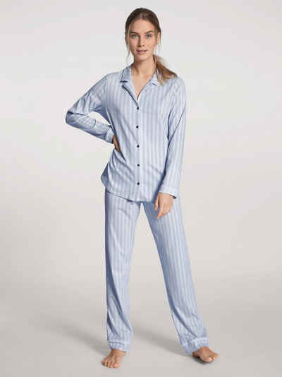 CALIDA Pyjama Sweet Dreams (2 tlg) durchgeknöpft, Reverskragen, gestreift