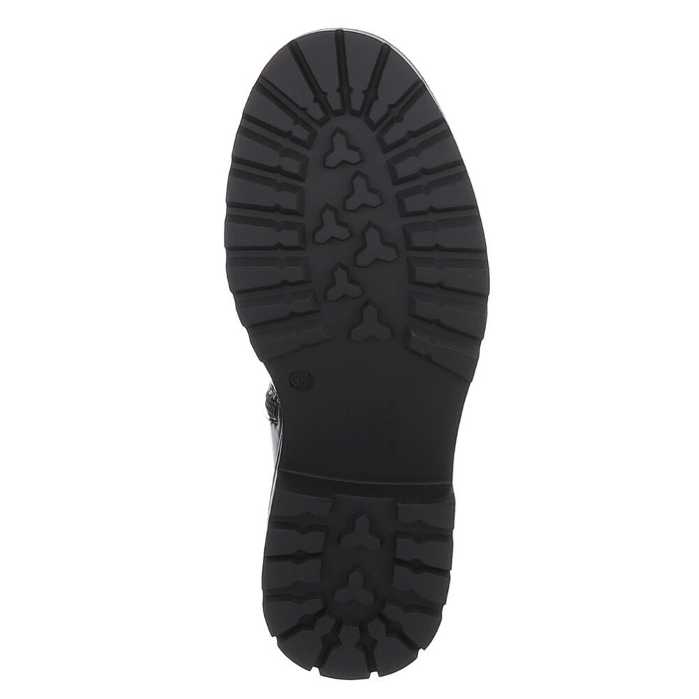 Ital-Design Hochschaftstiefel mit robustem Design für Damen Plateaustiefel (90417933) Blockabsatz Stiefel in Braun