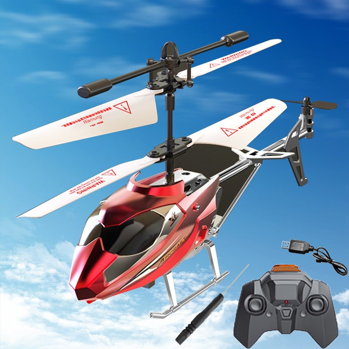 RC-Helikopter 3.5-Kanal Hubschrauber, RC-Flugzeug, RTF, mit LED Licht, Höhe-Halten