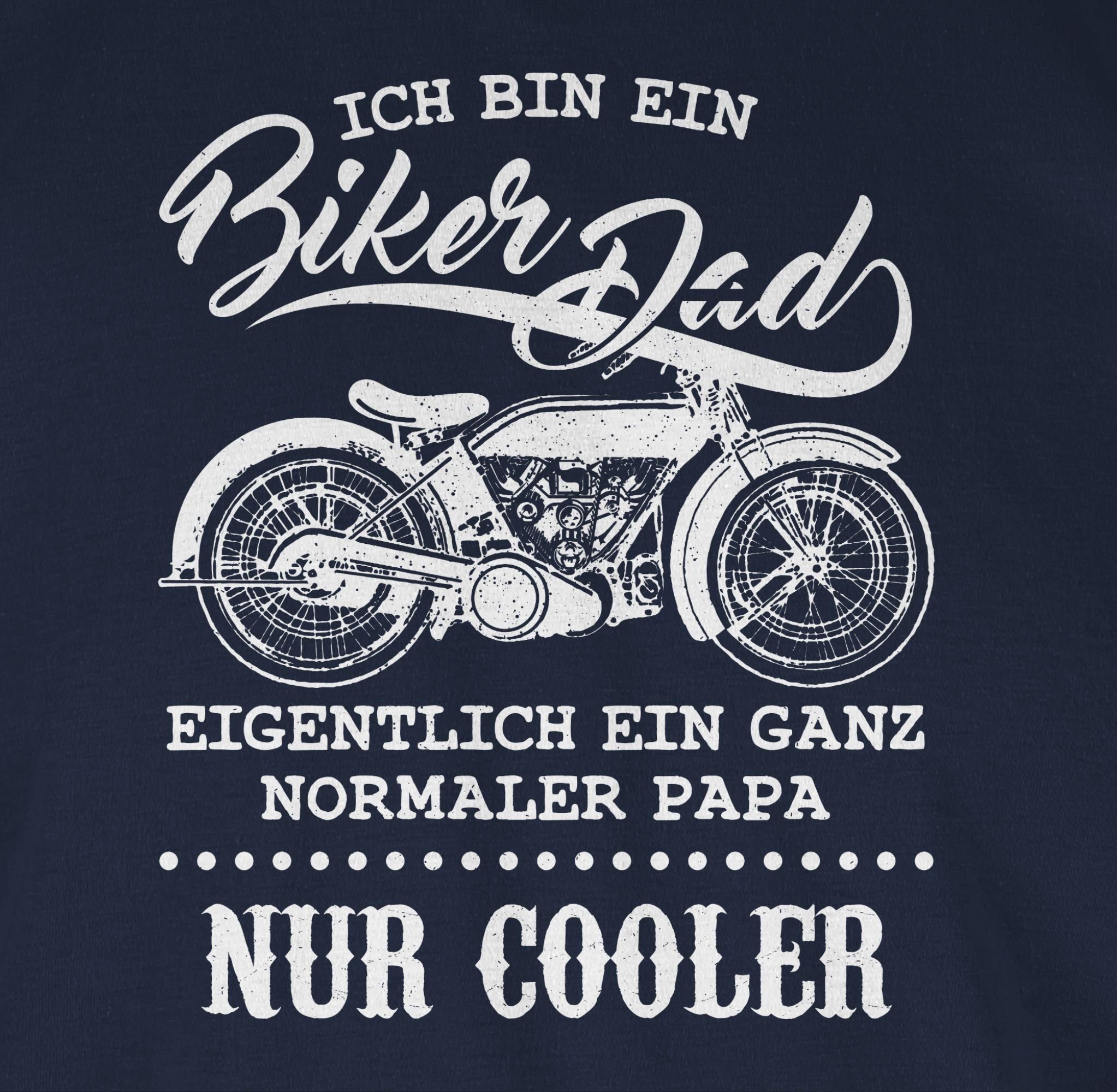 Navy Vatertag Biker 02 Blau Geschenk ein Shirtracer T-Shirt für Dad bin Ich Papa