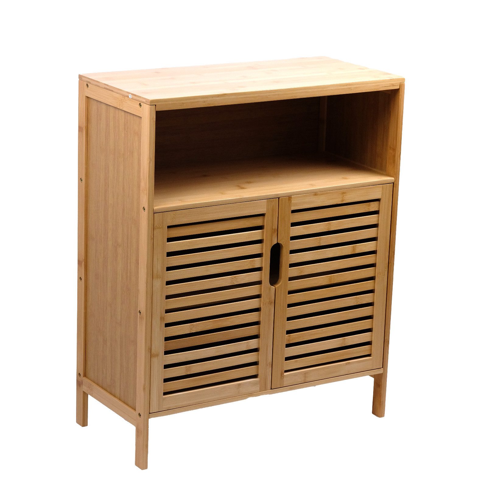 AD.CON Badregal Badezimmerschrank Bambus Badregal Badschrank mit 3 Ablagen günstig online kaufen