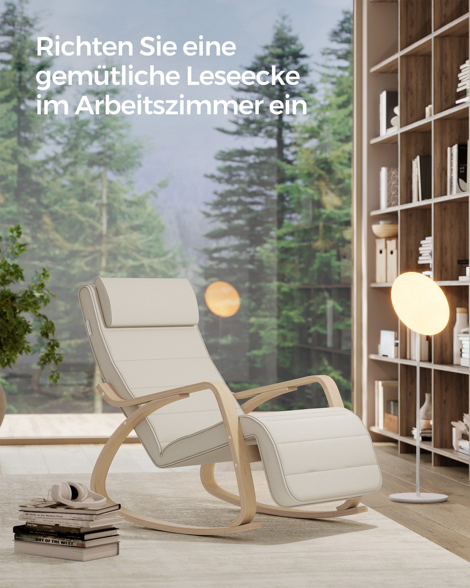 SONGMICS Schaukelsessel, Relaxsessel, Relaxstuhl, verstellbare Fußstütze günstig online kaufen