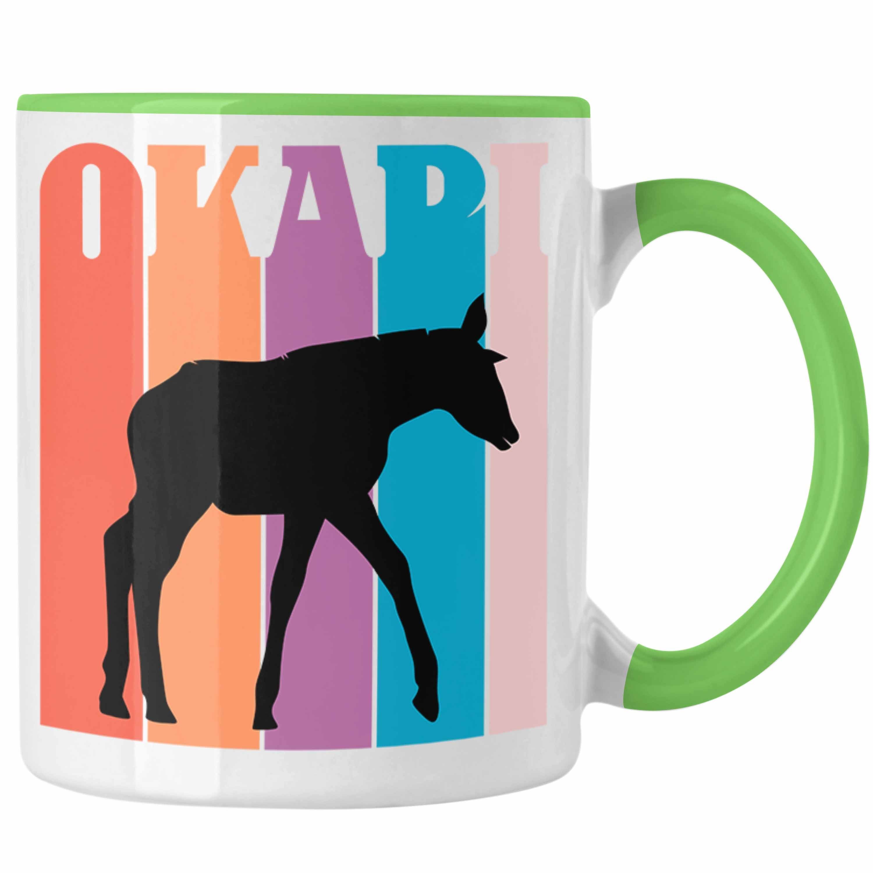 Trendation Tasse Lustige Okapi Tasse Geschenk für Okapi Liebhaber Grafik Grün