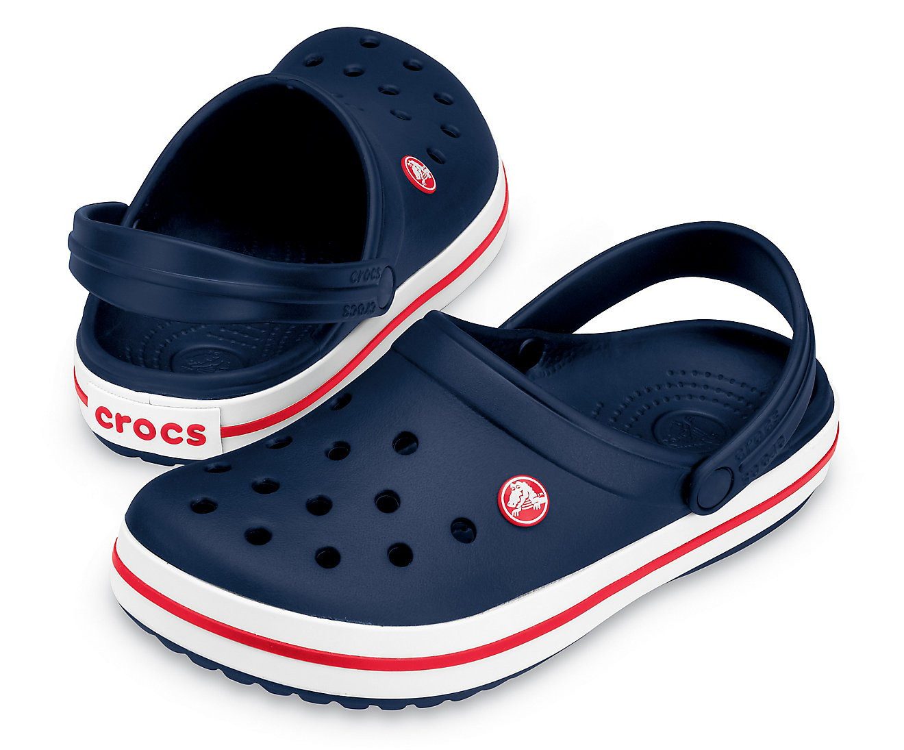 Crocs Sandale Crocband Clog navyblau/weiss/rot - 1 Paar Badeschuh günstig online kaufen