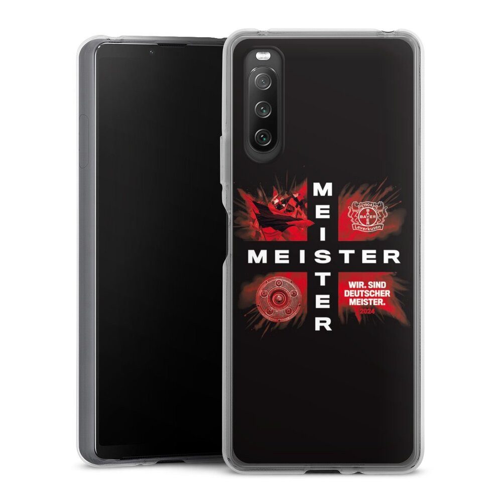 DeinDesign Handyhülle Bayer 04 Leverkusen Meister Offizielles Lizenzprodukt, Sony Xperia 10 IV Silikon Hülle Bumper Case Handy Schutzhülle