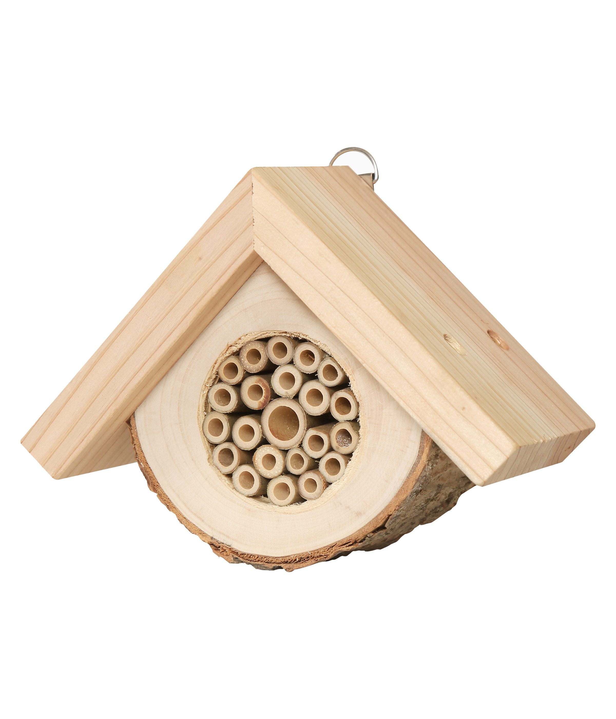 Dehner Insektenhotel Natura Premium Cuneo, 17 x 13.5 x 8 cm, Bienenhotel aus Zedernholz / Pappel, natur