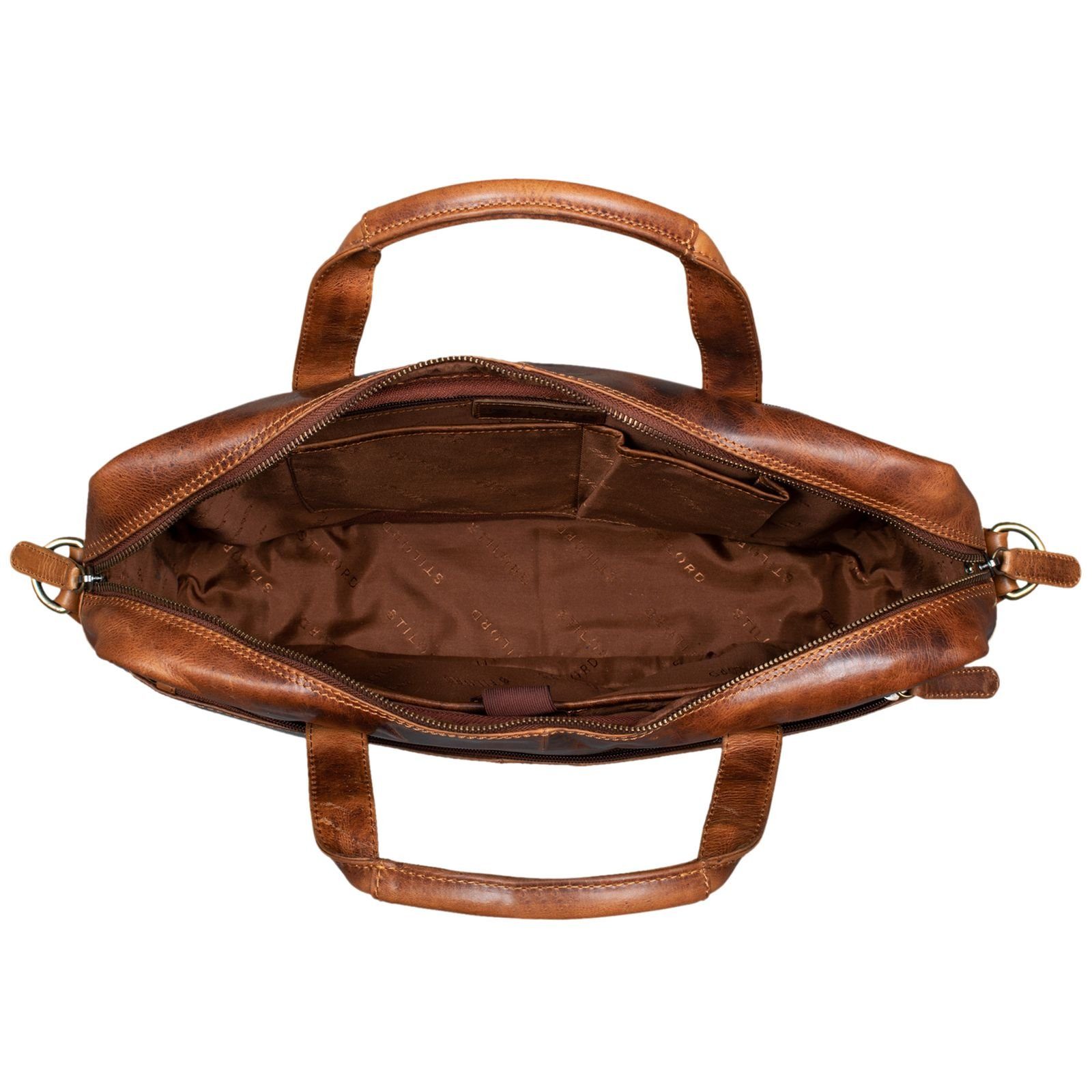 STILORD Laptoptasche "Geralt" Vintage Ledertasche zum Umhängen