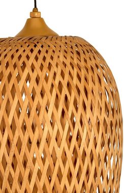 Pauleen LED Pendelleuchte Sunshine Bliss Solarpendel Outdoor Bambus/Rattan/Kunststoff/Metall, LED fest integriert, Warmweiß, Solar