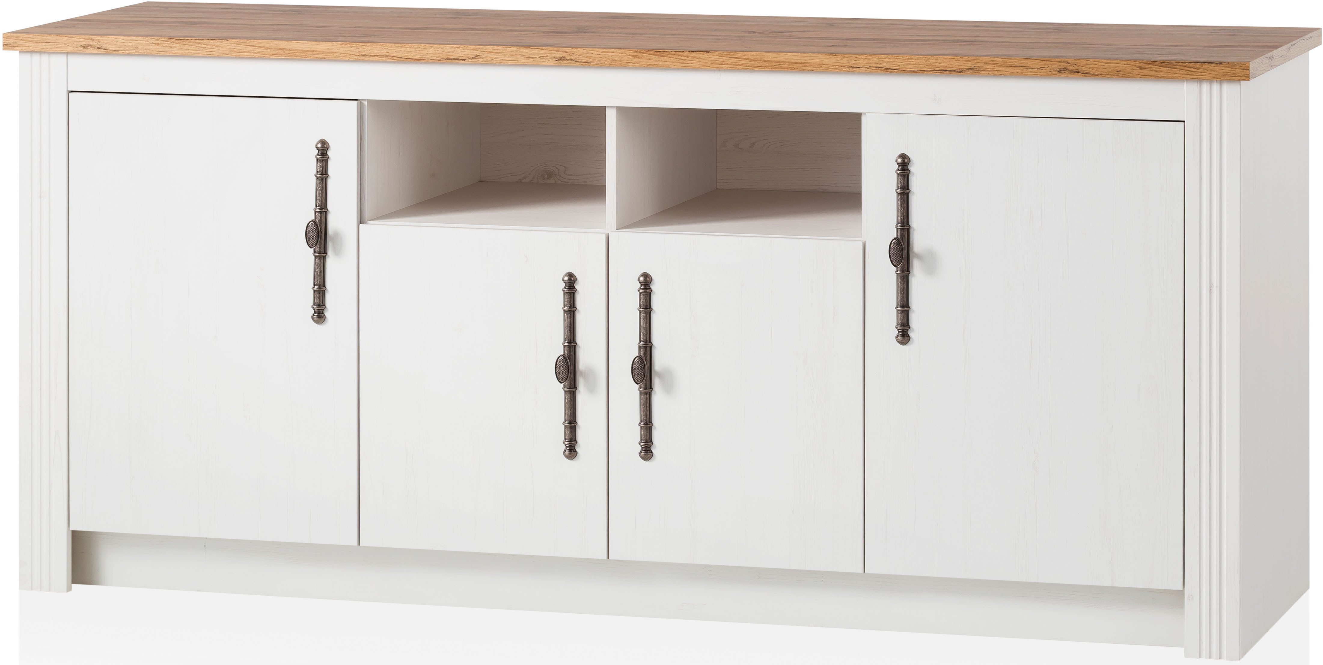 Meuble de cuisine OTTO KS-Westminster, style campagnard, poignées métalliques de haute qualité (ensemble), largeur 268 cm, comprenant un buffet, un panneau mural, un meuble haut et un meuble pour plaque de cuisson.