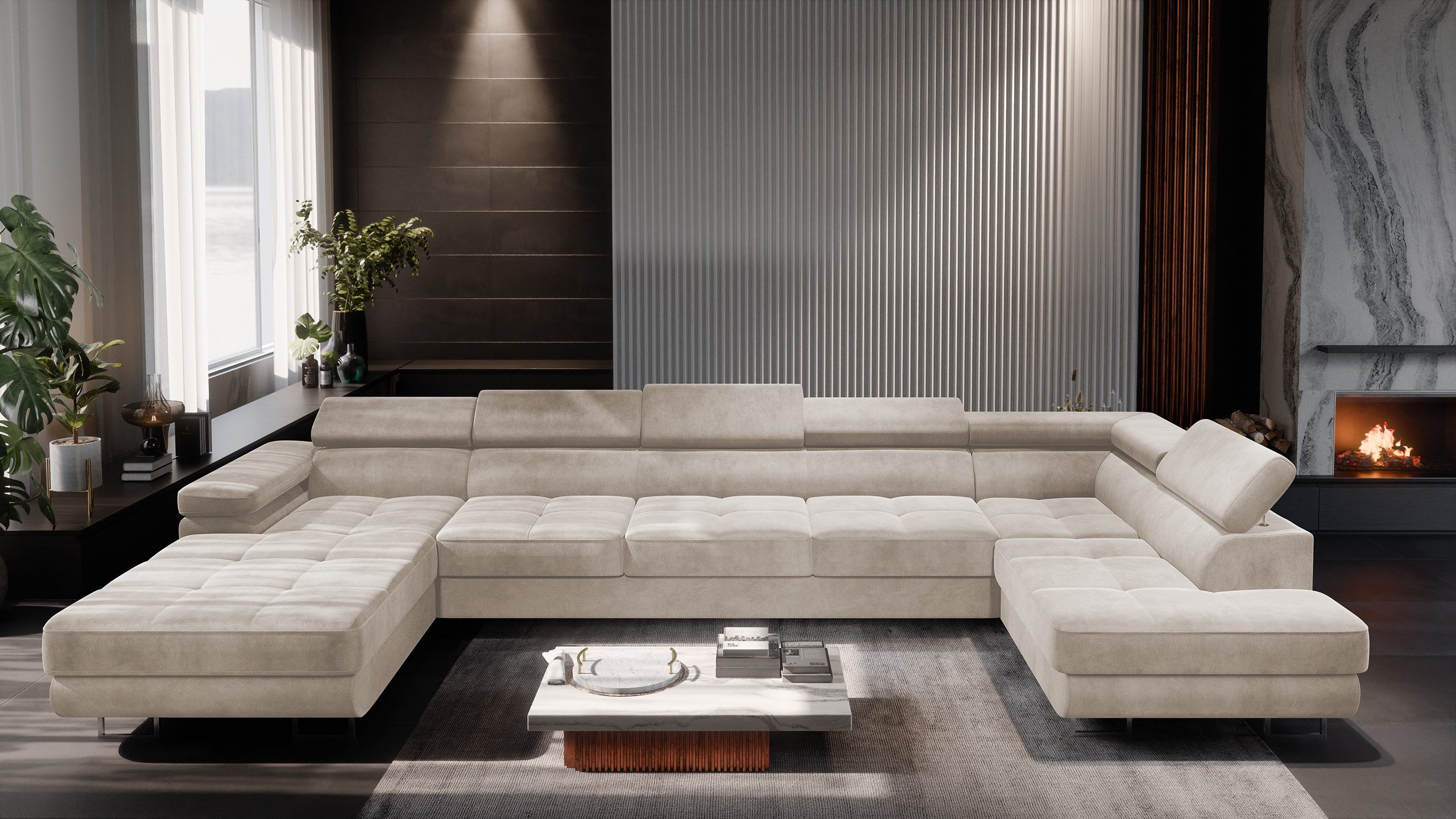 NEXT COLLECTION Ecksofa WILD MAXI U, elegante Metallbeine, verstellbare Kop günstig online kaufen