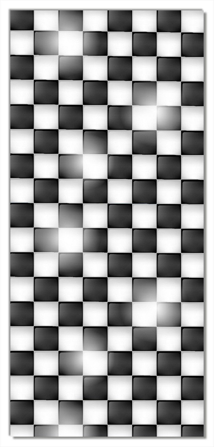 Wallario Türtapete Schachbrett Muster, glatt, ohne Struktur