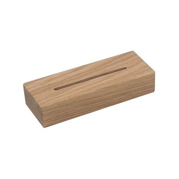 HMF Einzelrahmen Tischaufsteller 4694, (1 St), Acryl T-Ständer mit Holzfuß aus Eichenholz, DIN A6 Hochformat