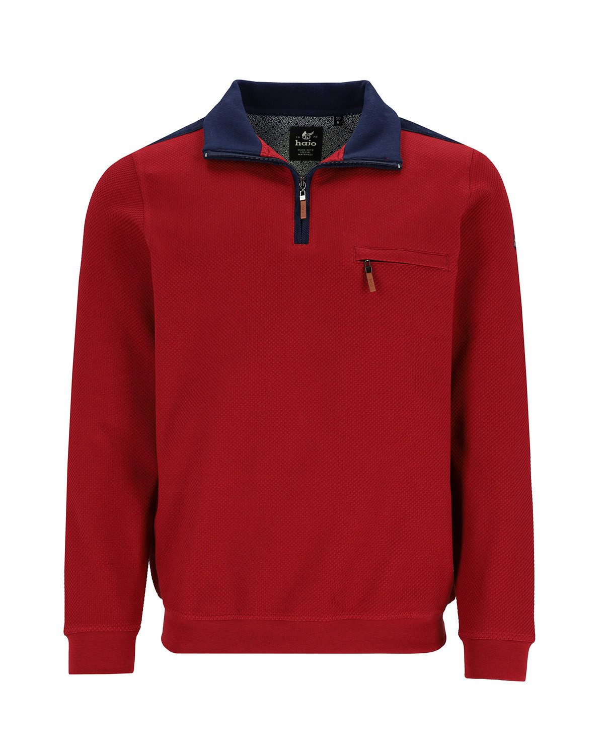 Hajo Sweatshirt Strukturiertes Troyer-Sweatshirt