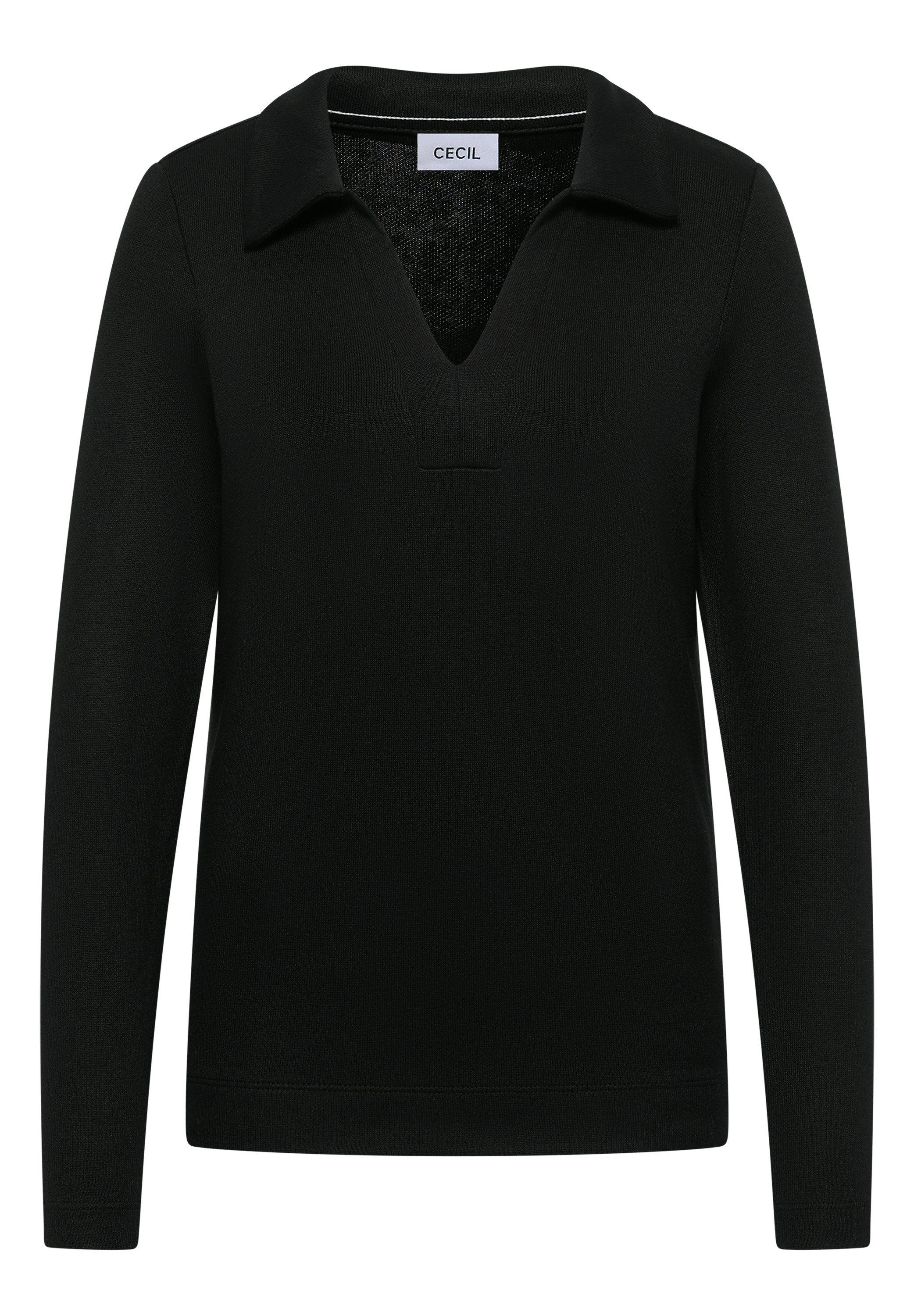 CECIL Langarmshirt aus elastischem Materialmix