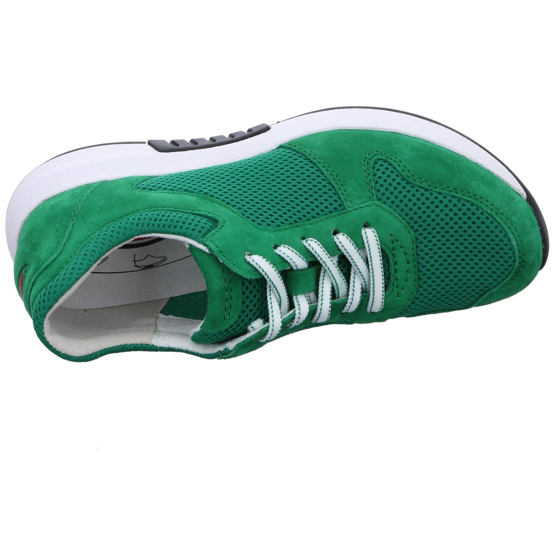 Lederkombination Sneaker Schnürschuh verde Schuhe Rollingsoft Schnürschuh Damen Gabor