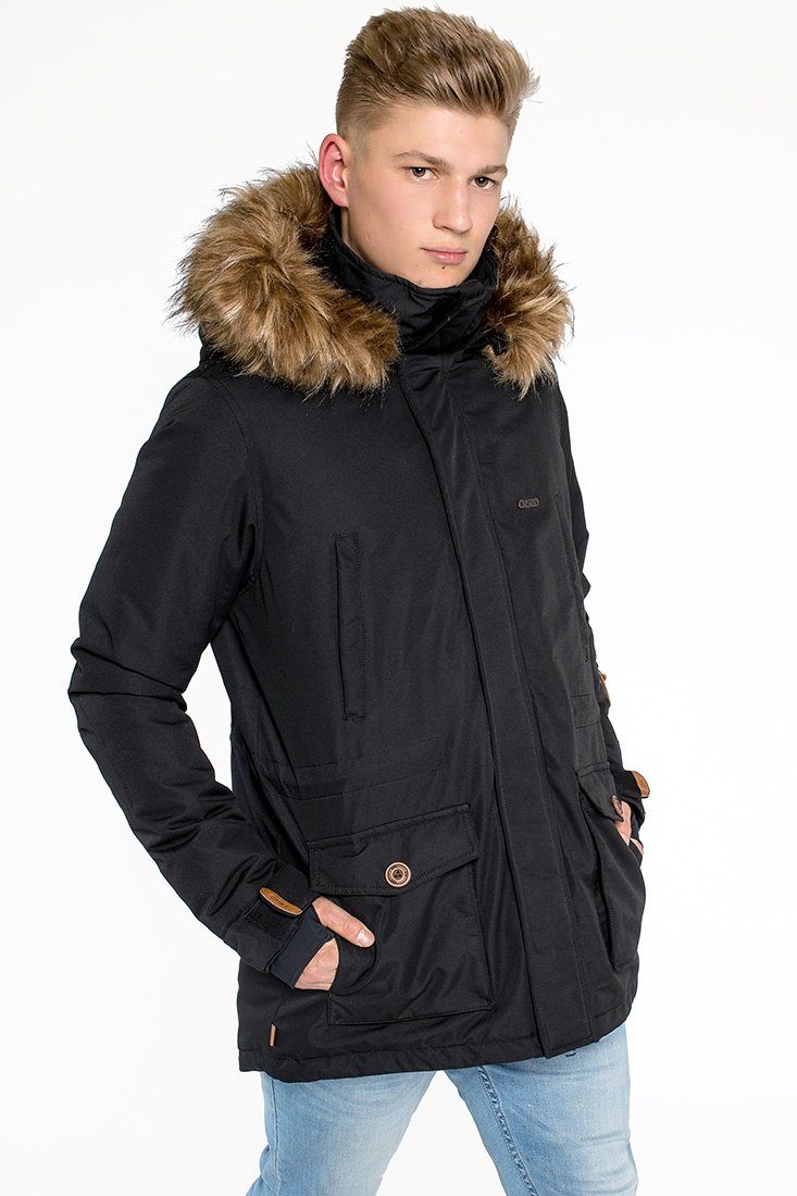 CNSRD Funktionsparka TRAVIS PARKA CS MEN mit hochschließendem Kragen und Kapuze black