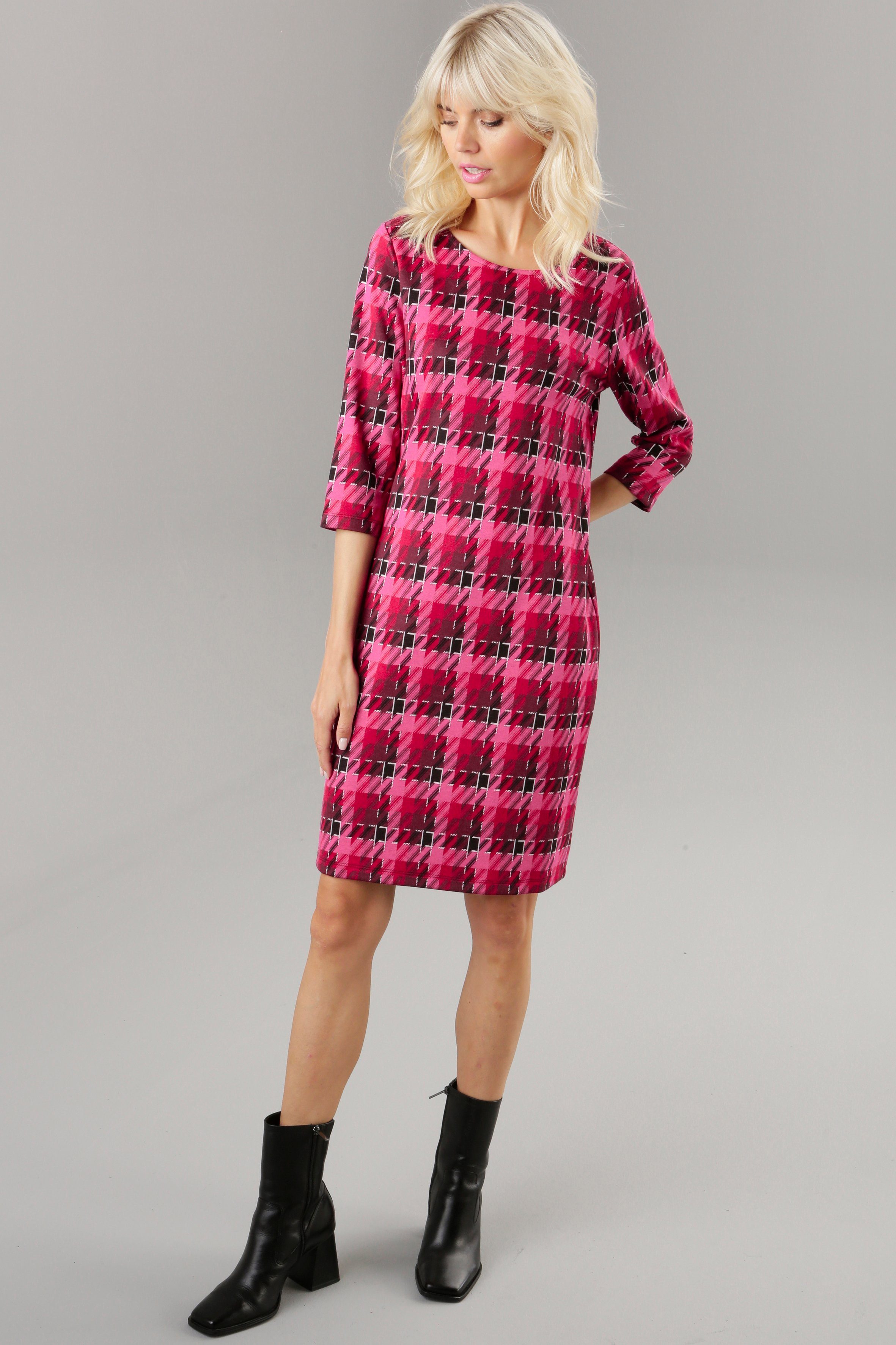 Aniston SELECTED Jerseykleid mit trendy Allover-Muster in Knallfarben