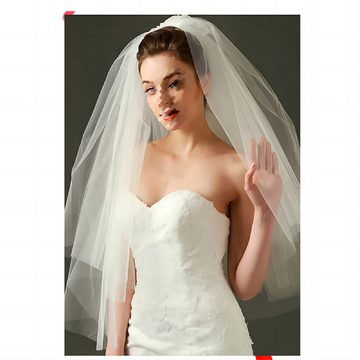 UNDOE Schleier Kopftuch Brautschleier, Mehrschichtiger Braut Schleier (1-tlg)