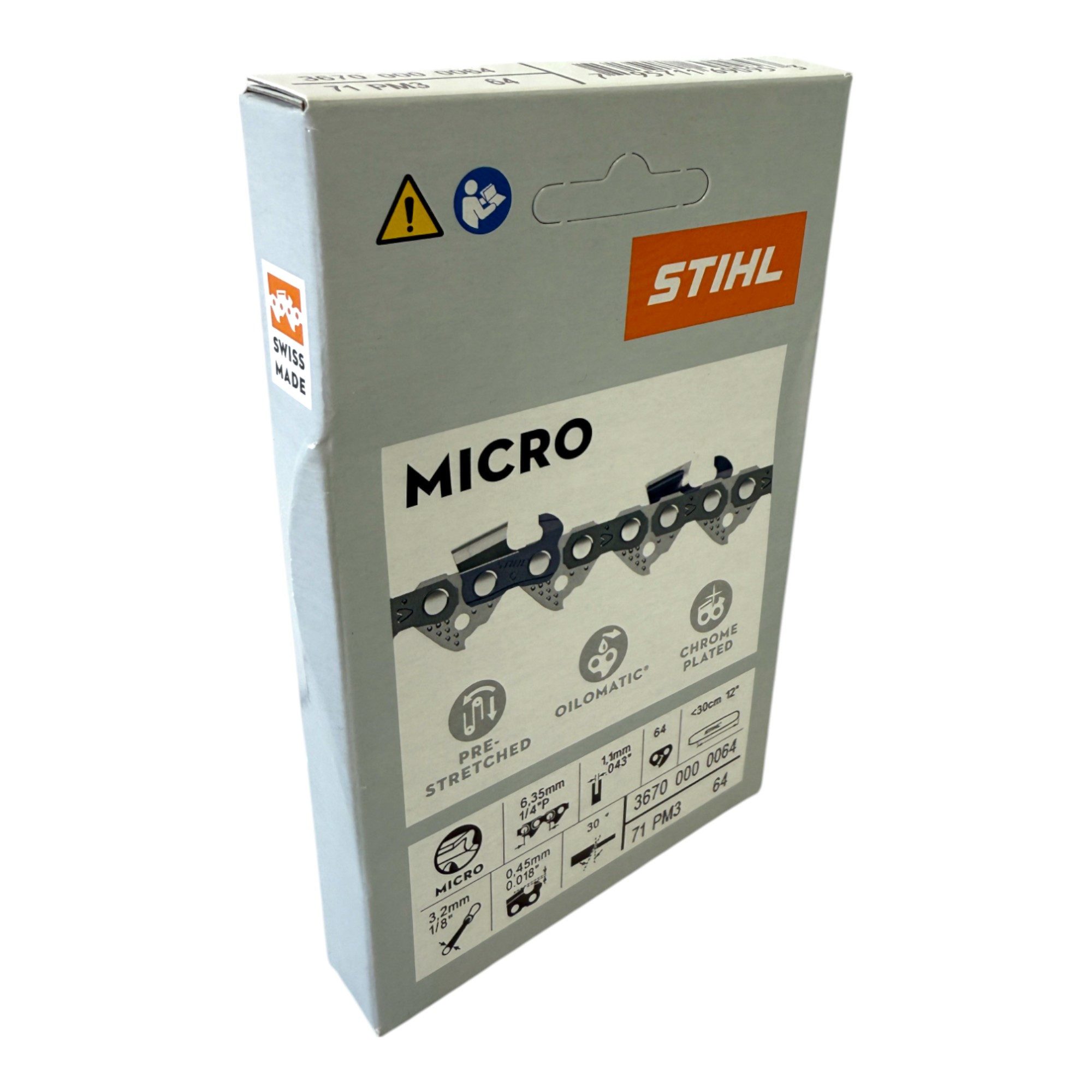 STIHL Ersatzkette 3x 1/4" Picco Micro 3 (PM3) Sägekette 30 cm 1/4" P 1,1 mm 64 TG 3 – Bild 4 von 4