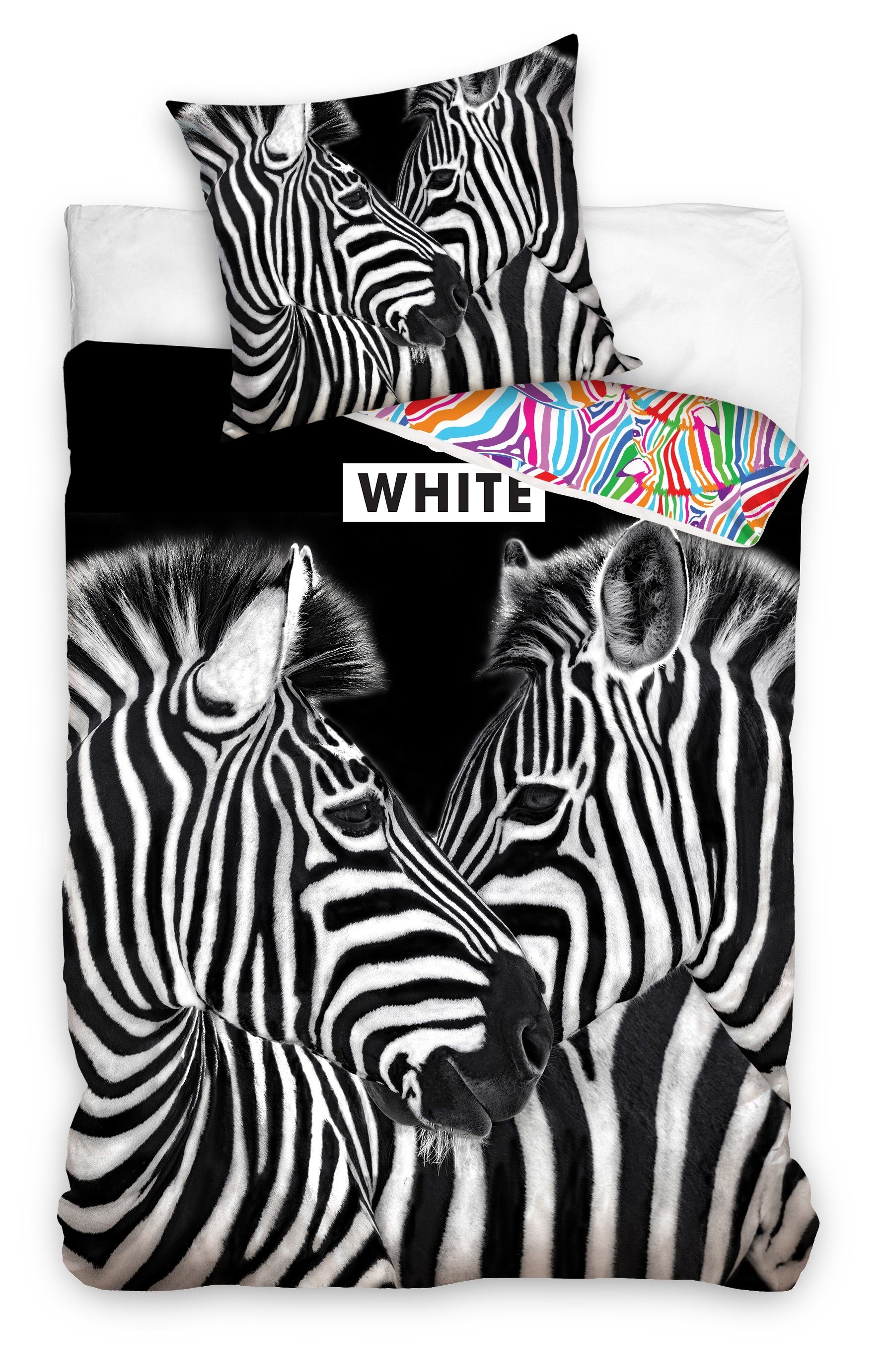 One Home Bettwäsche, Renforcé, 2 teilig, Zebra in Black and White