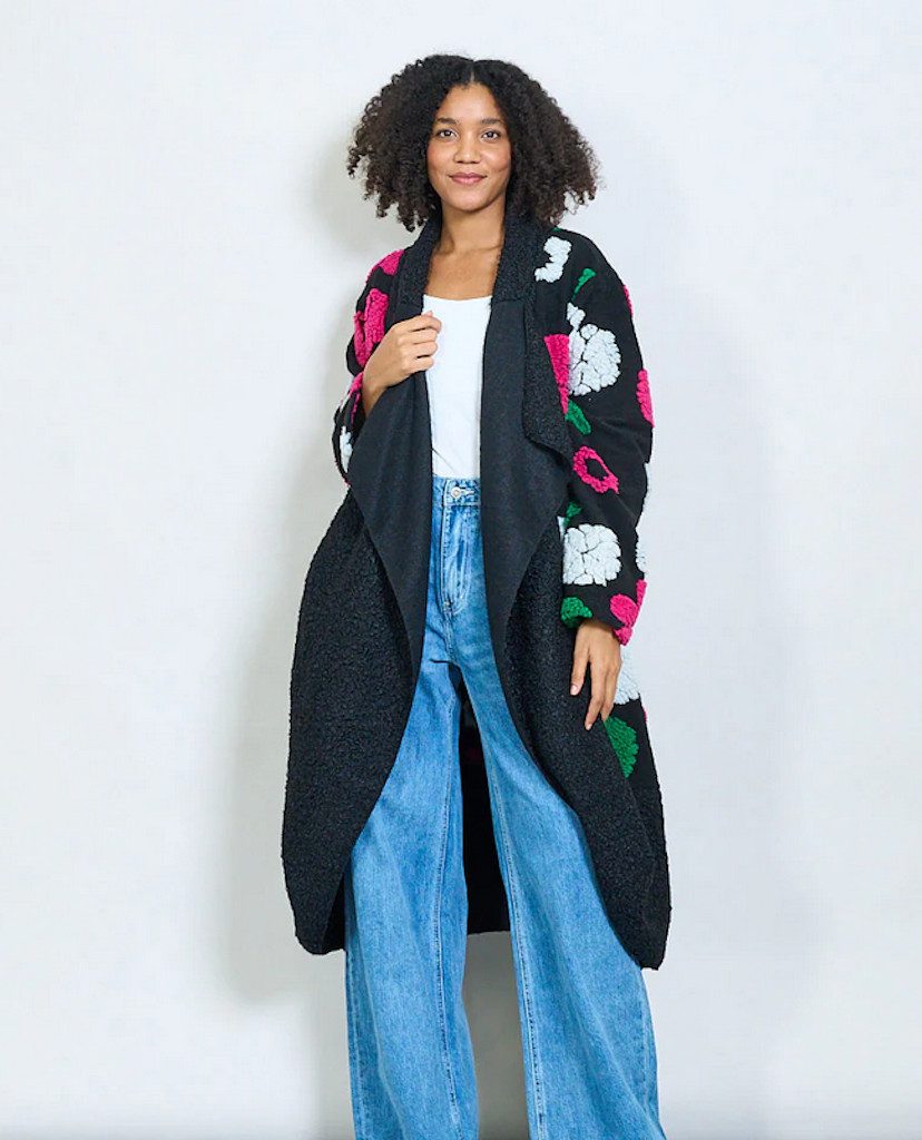 BZNA Wollmantel BZNA Oversize Übergroßer Strickmantel Struckjacke Italy