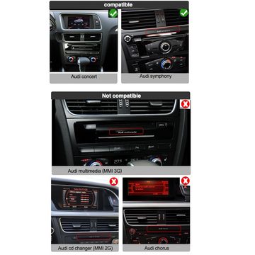 TAFFIO Für Audi Q5 Concert/Symphony RHD 12" Touch Android GPS USB CarPlay Einbau-Navigationsgerät