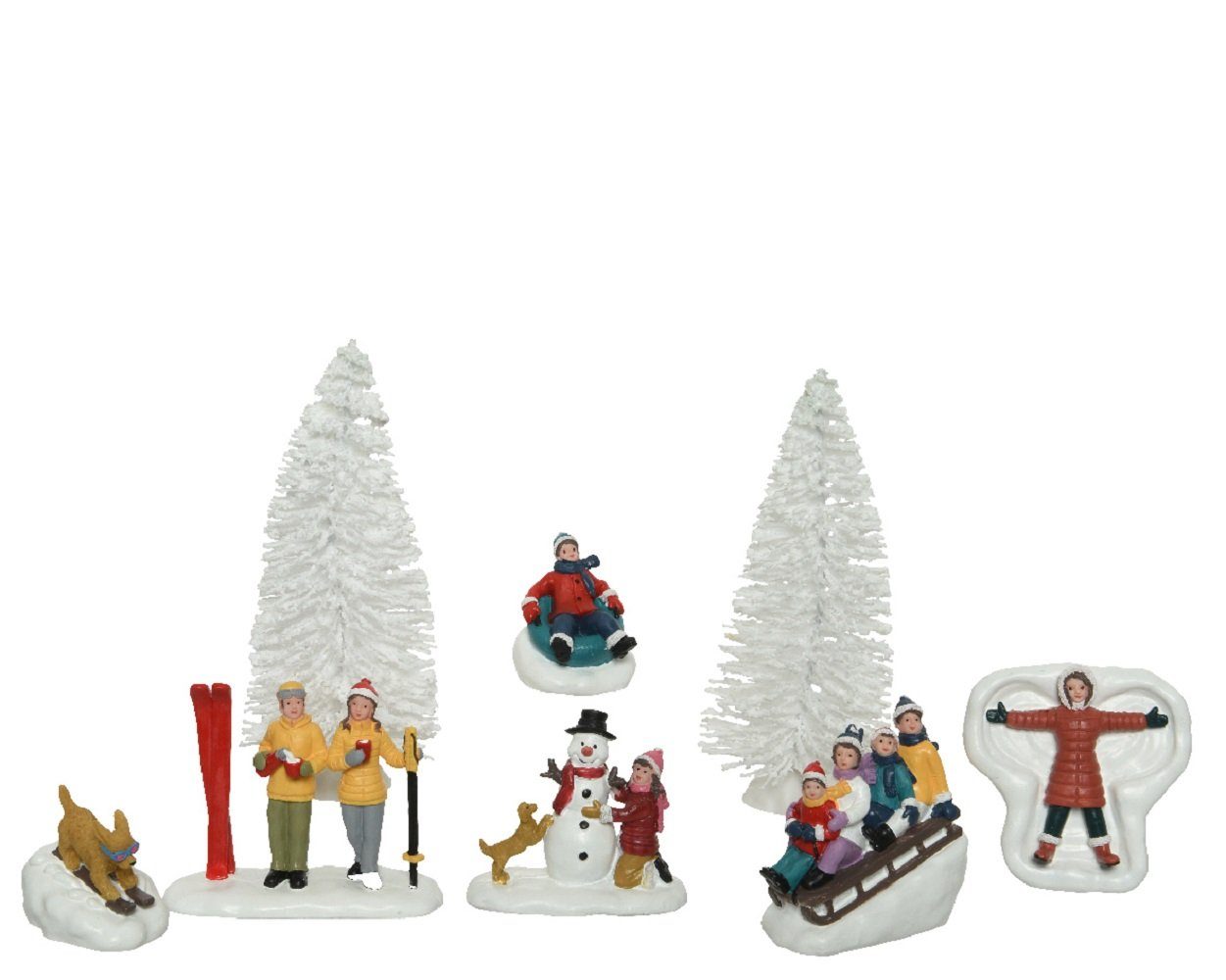 Kaemingk Dekofigur Figuren Polyresin Dekofiguren Winterspass 8 teilig günstig online kaufen