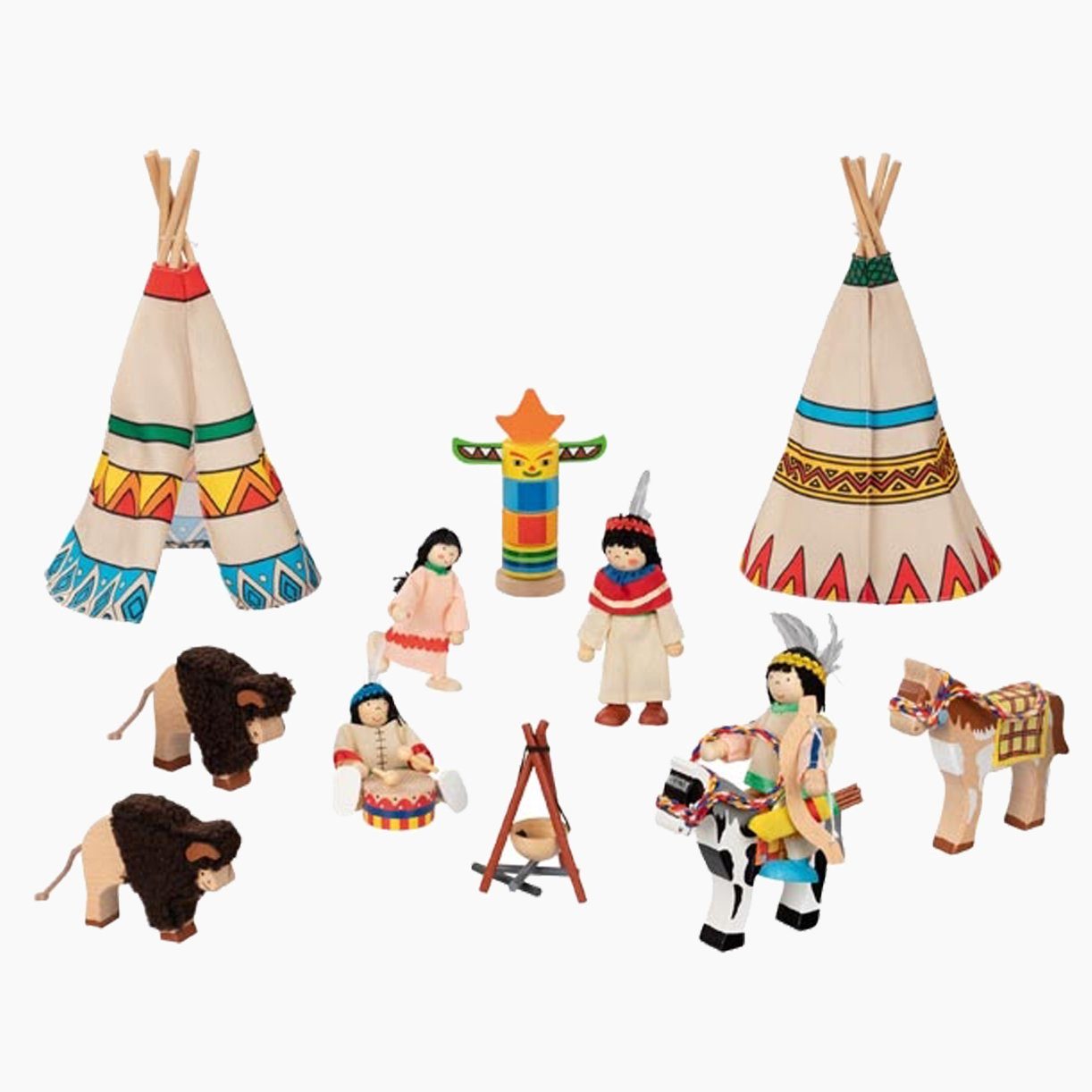 goki Biegepuppe Biegepuppen Ureinwohner Nordamerikas (packung, 14-tlg., spar set), handgefertigt und von hoher Qualität.
