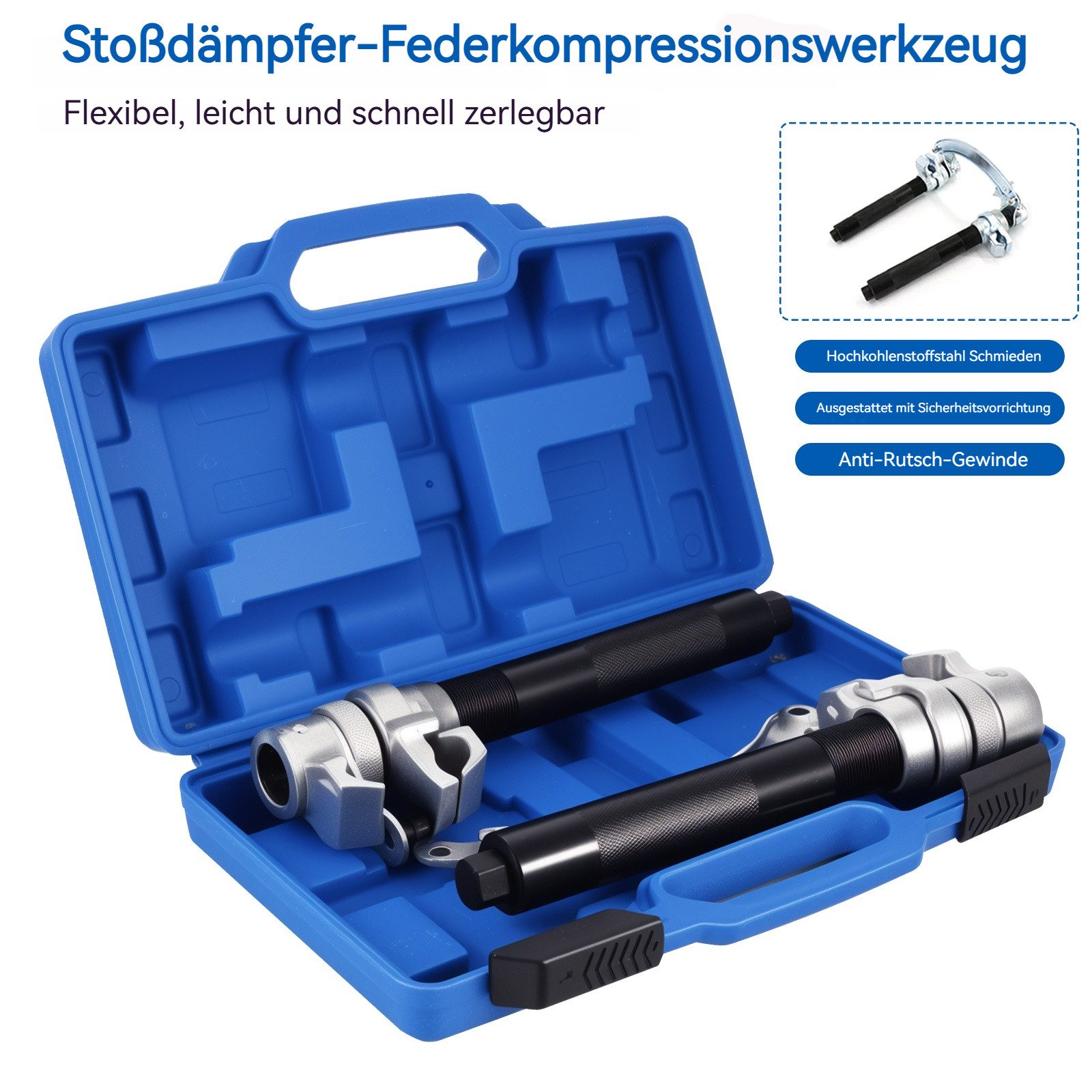 BlingBin Demontagewerkzeug 2tlg Universal Federspanner KFZ Auto Profi Feder günstig online kaufen