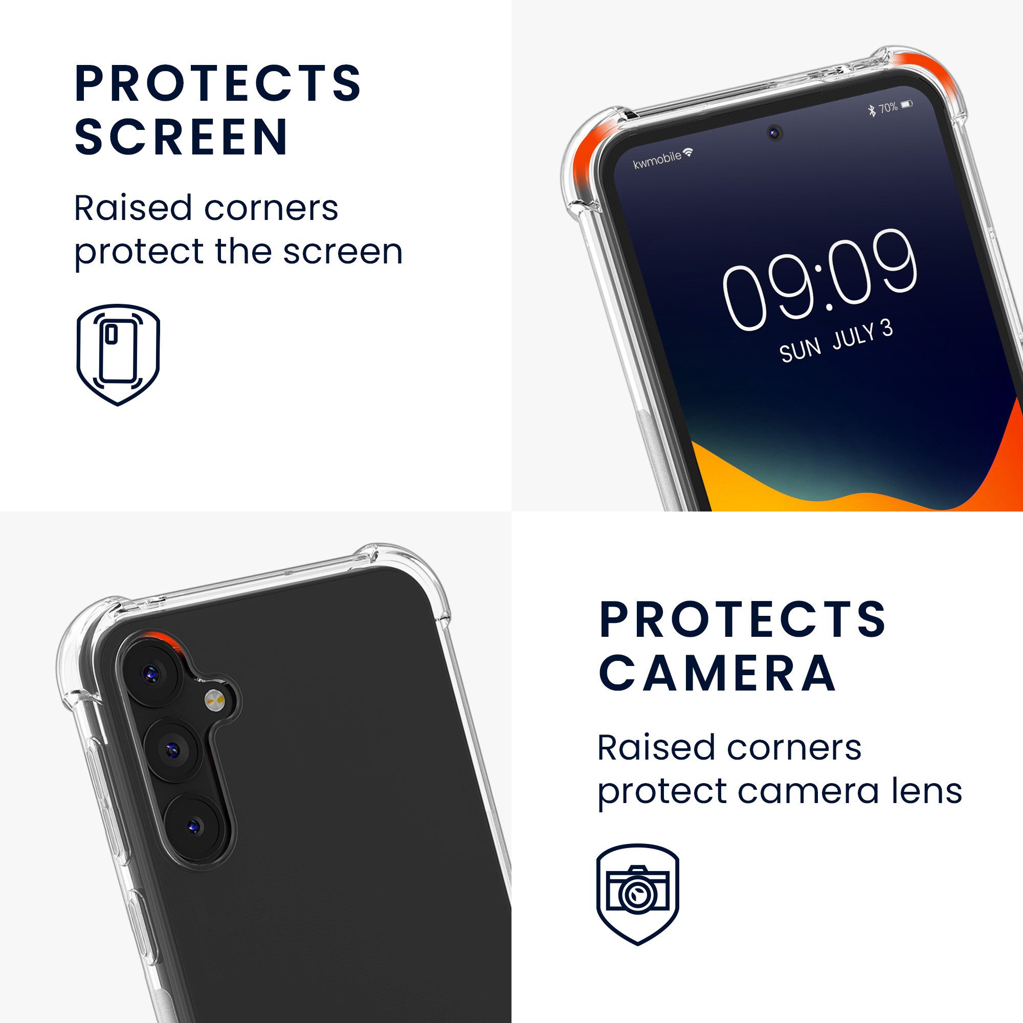 kwmobile Etui Necklace Case für Samsung Galaxy A55 5G, Hülle Silikon mit Handykette - Band Handyhülle