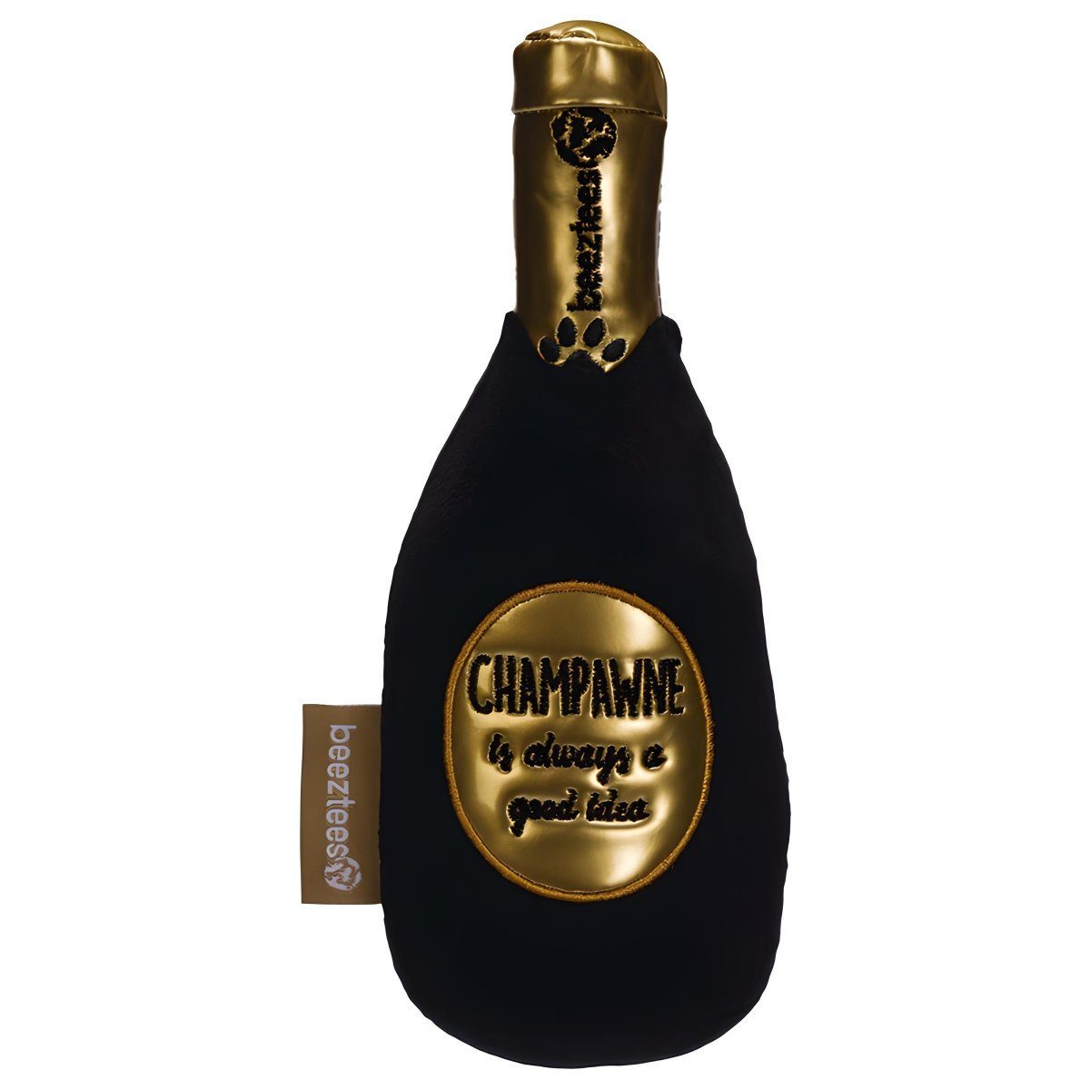 Beeztees Tierkuscheltier Hundespielzeug Champagnerflasche schwarz günstig online kaufen