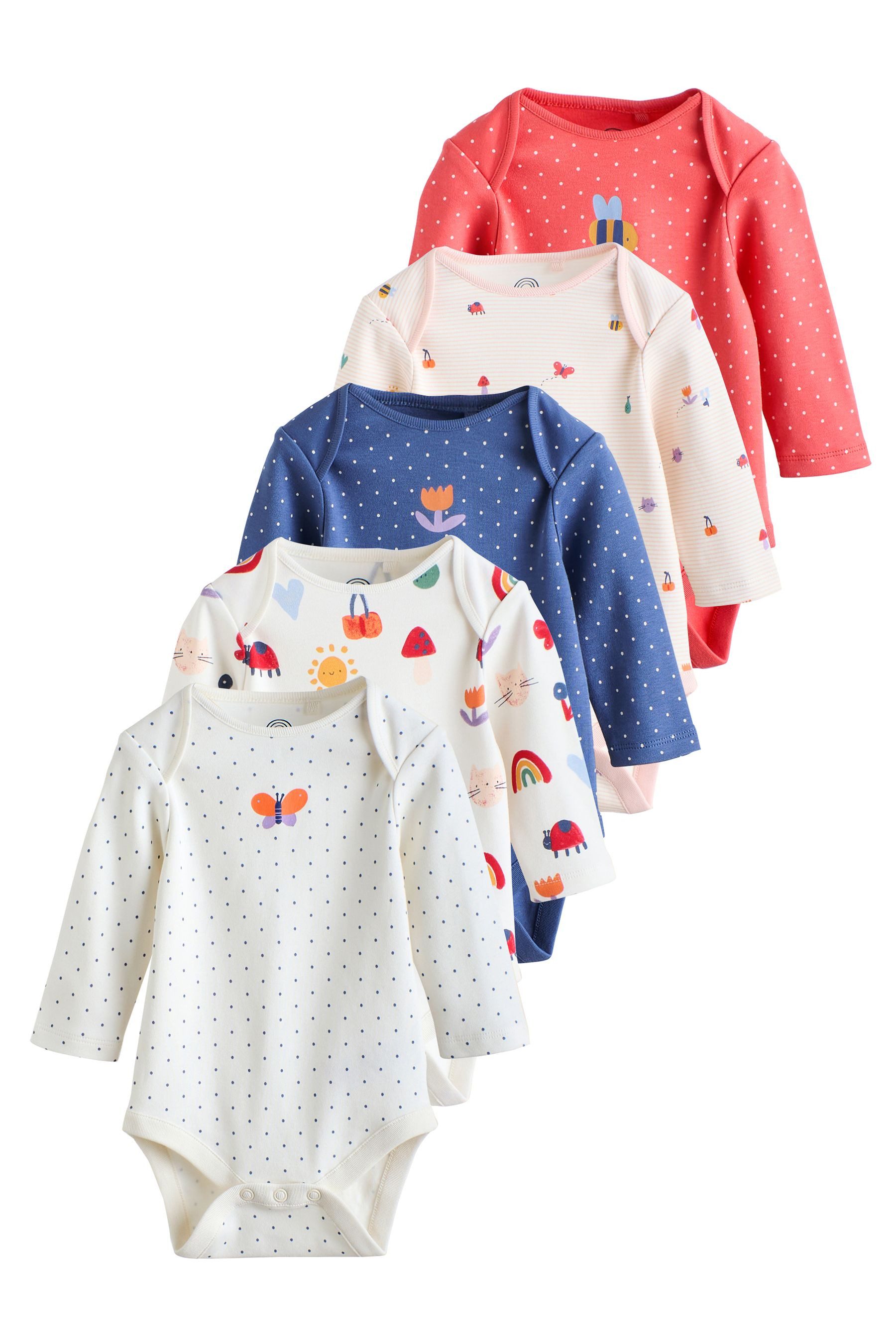 Langarmbody Baby-Bodys mit langem Arm, 5er-Pack